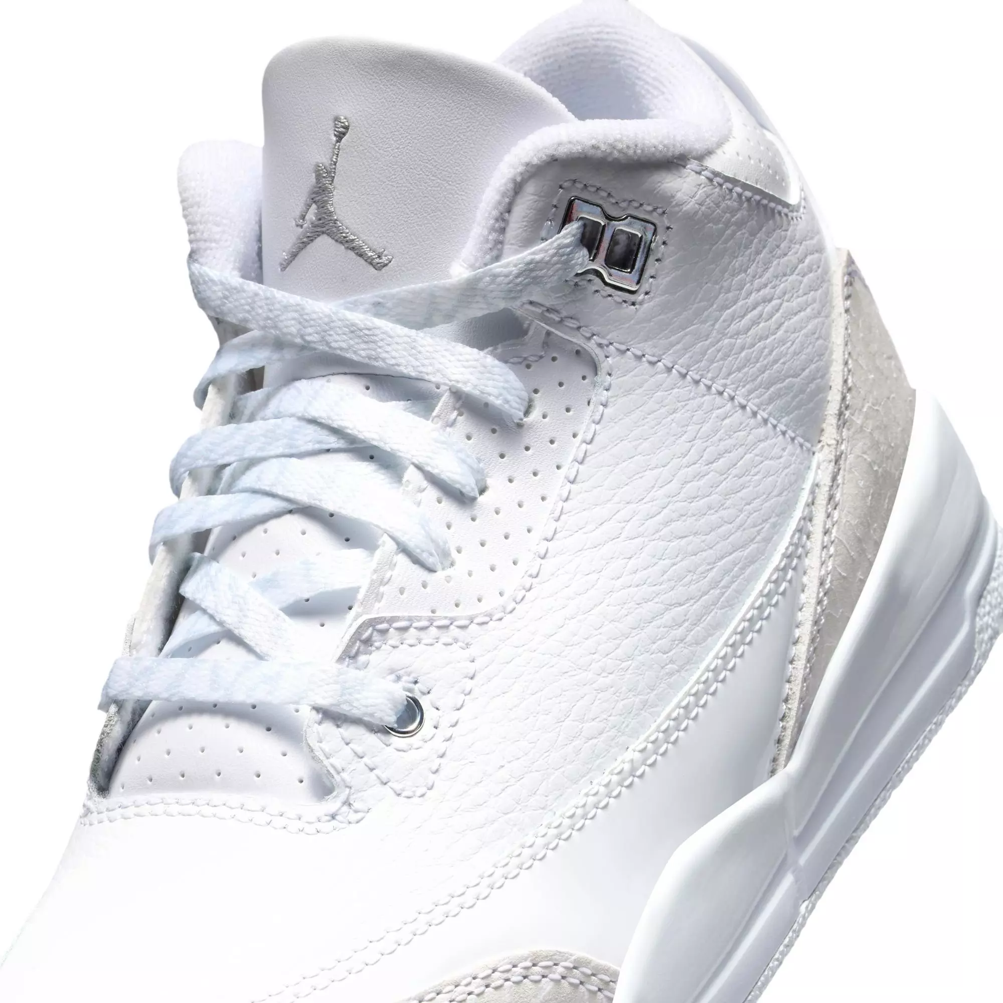 Jordan 3 Retro “Pure Money” Preschool Kids' Shoe - WHITE/METALLIC SILVER