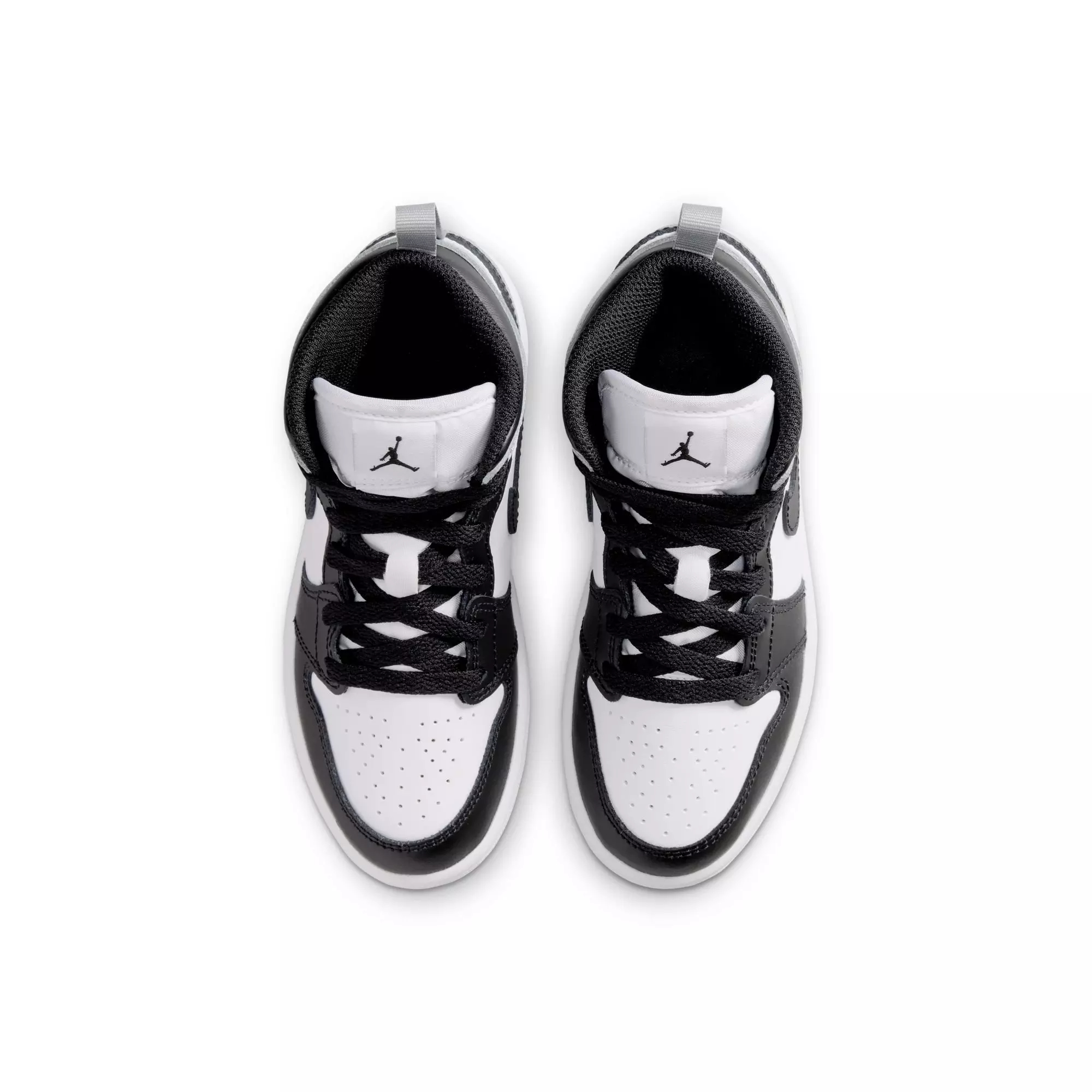 Jordan 1 Mid "White/Black/Lt Smoke Grey" Preschool Boys' Shoe - BLACK/GREY/WHITE