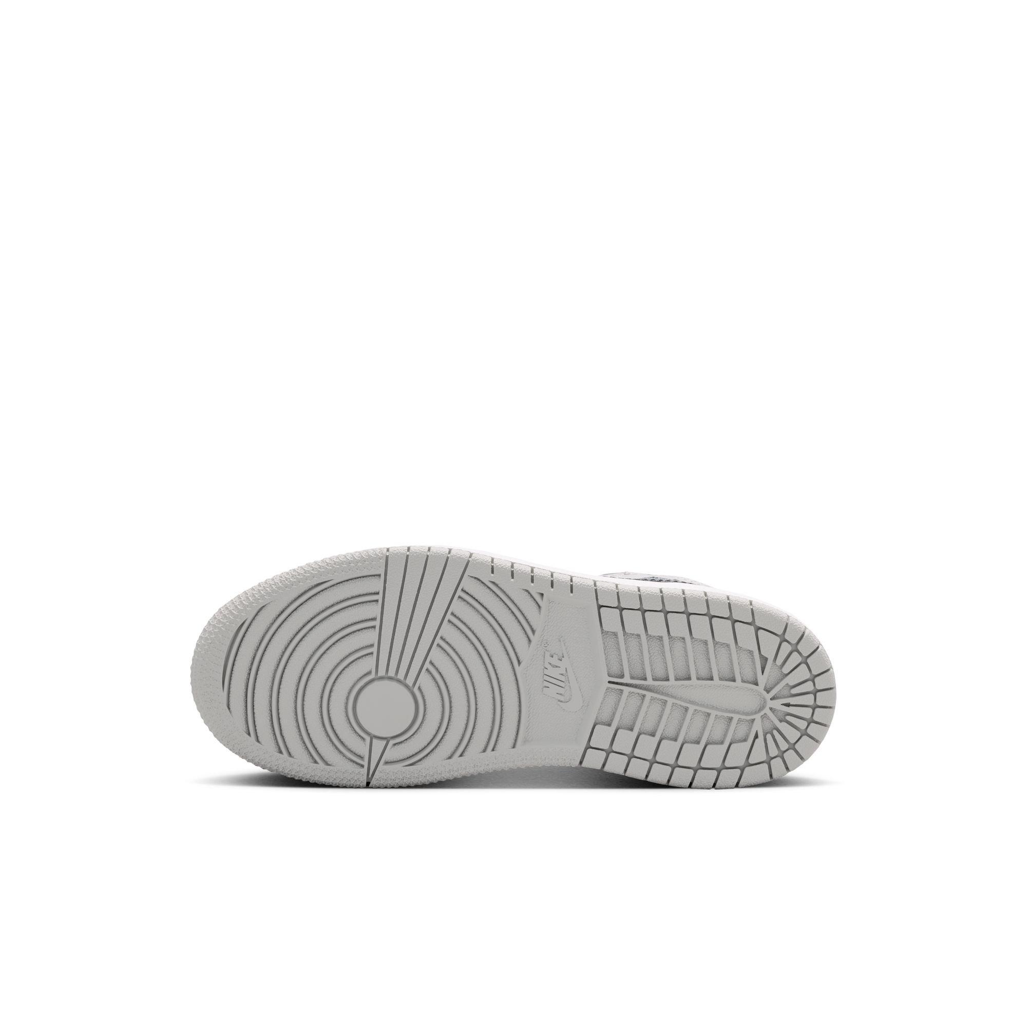 Jordan 1 Mid Preschool Boys' "White/Black/Lt Smoke Grey" Shoe