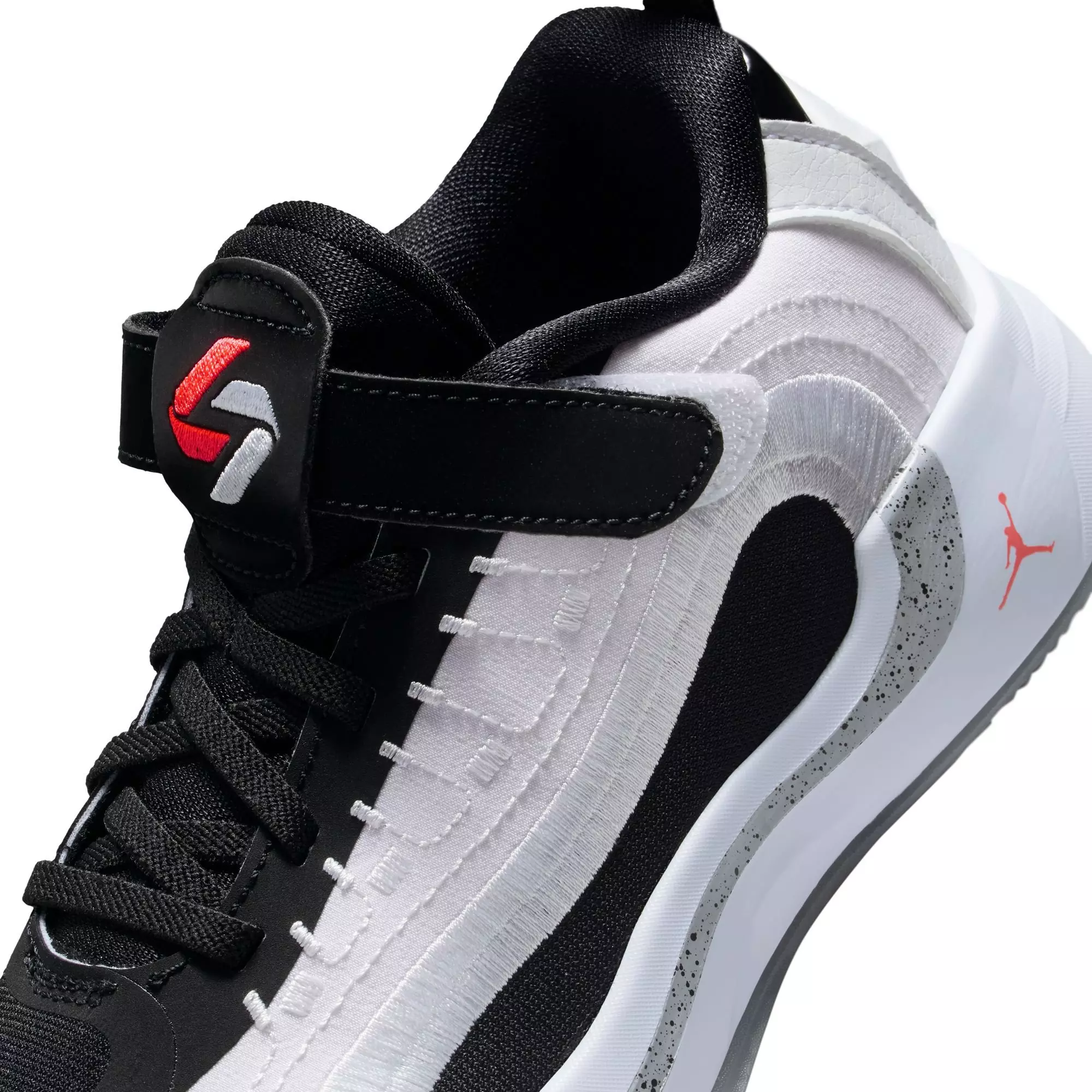 Jordan Luka 4 "White Cement" Preschool Kids' Basketball Shoe - WHITE/BRIGHT CRIMSON/BLACK