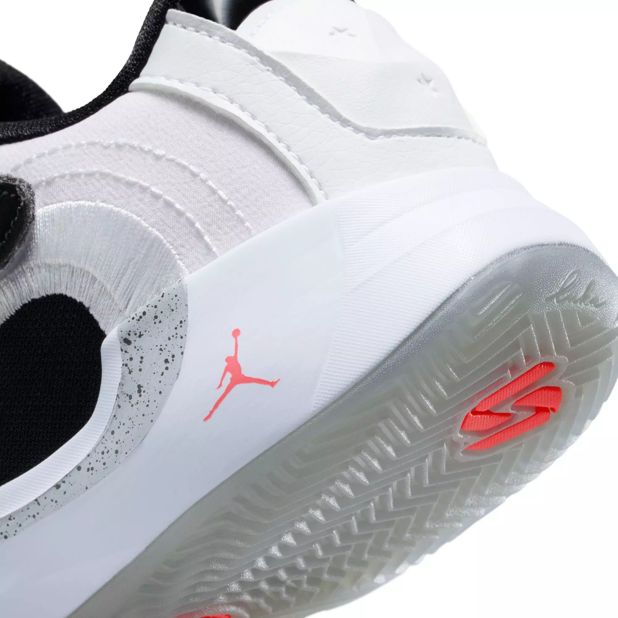 Jordan Luka 4 "White Cement" Preschool Kids' Basketball Shoe - WHITE/BRIGHT CRIMSON/BLACK