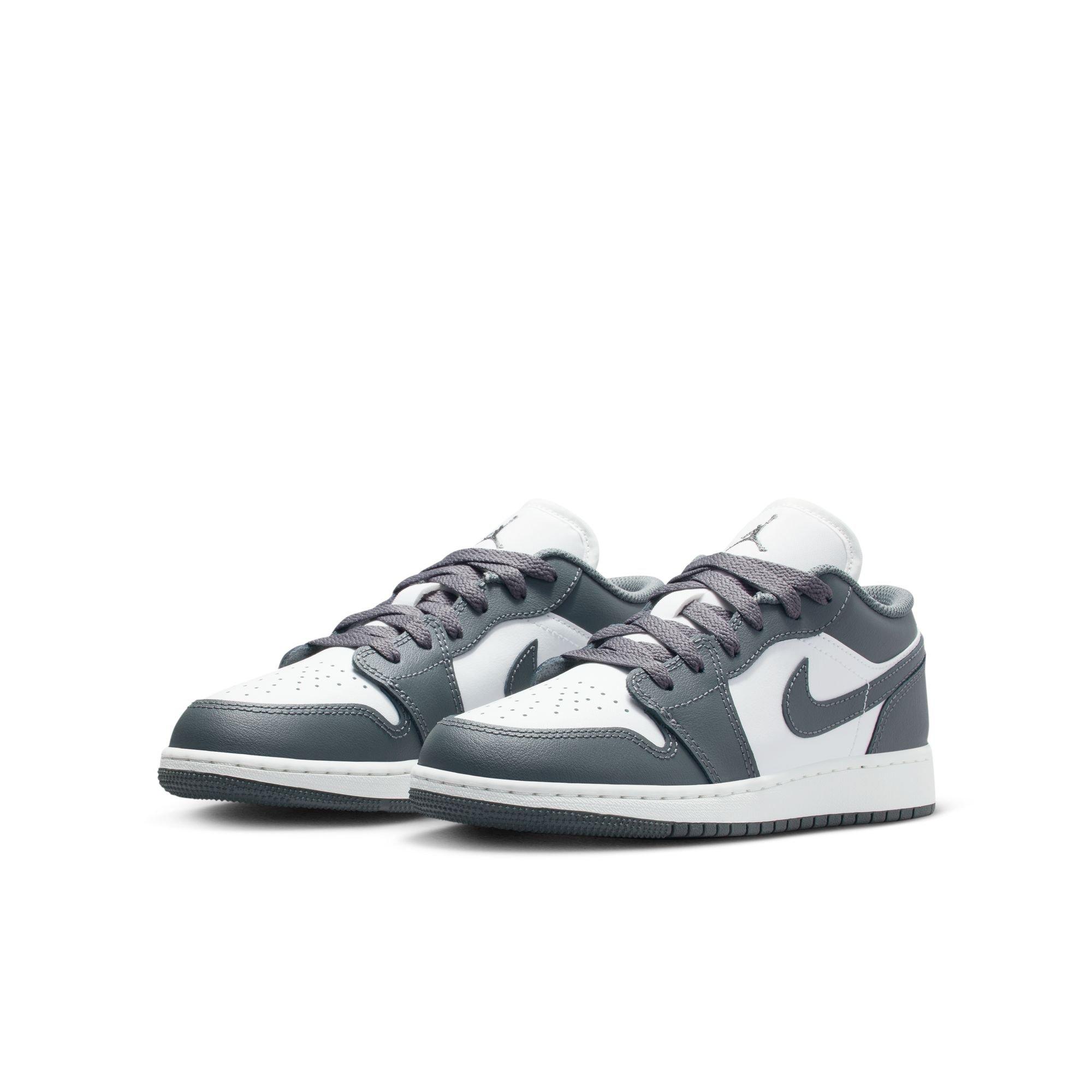 Jordan 1 Low Grade School Boys' "Grey/White" Shoe