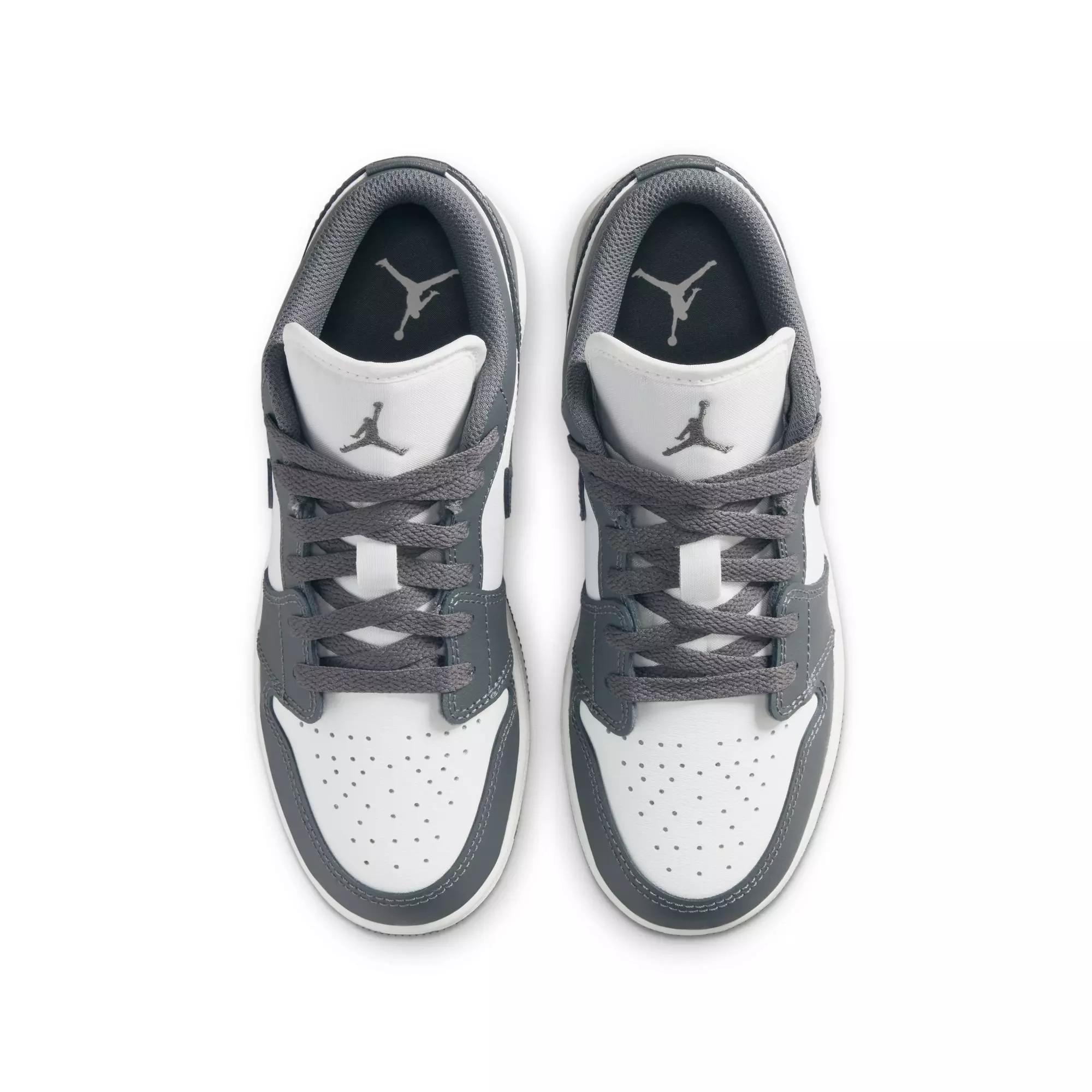 Jordan 1 Low "Grey/White" Grade School Boys' Shoe - GREY/WHITE