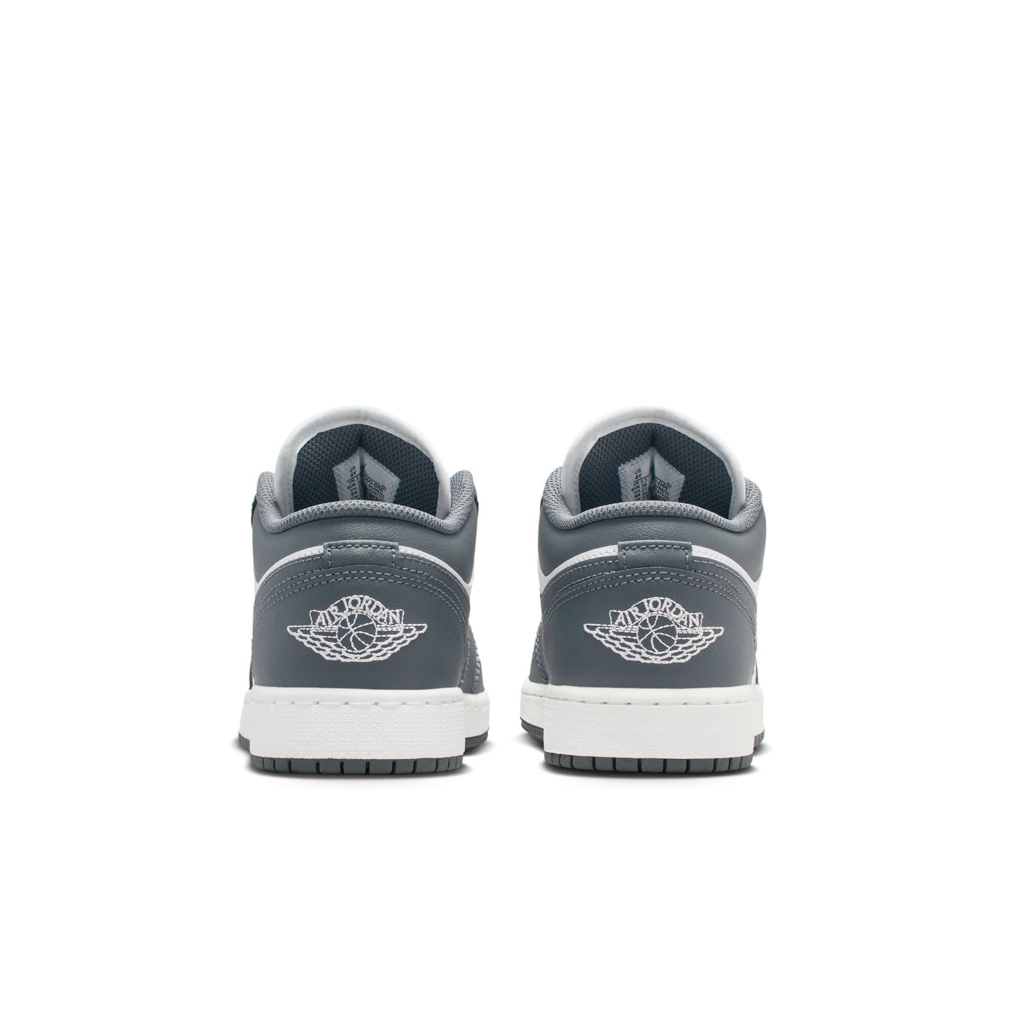 Jordan 1 Low Grade School Boys' "Grey/White" Shoe