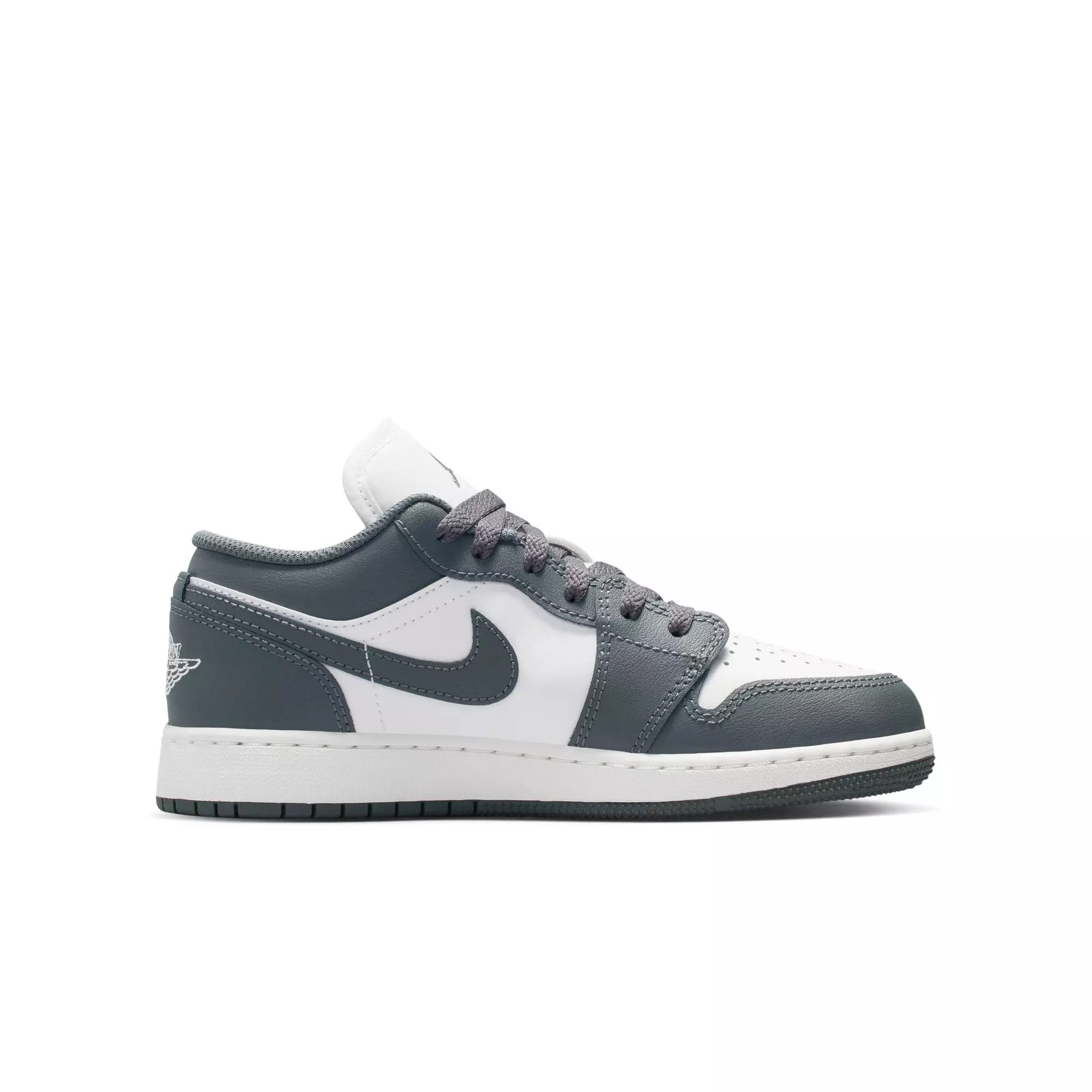 Jordan 1 Low "Grey/White" Grade School Boys' Shoe - GREY/WHITE