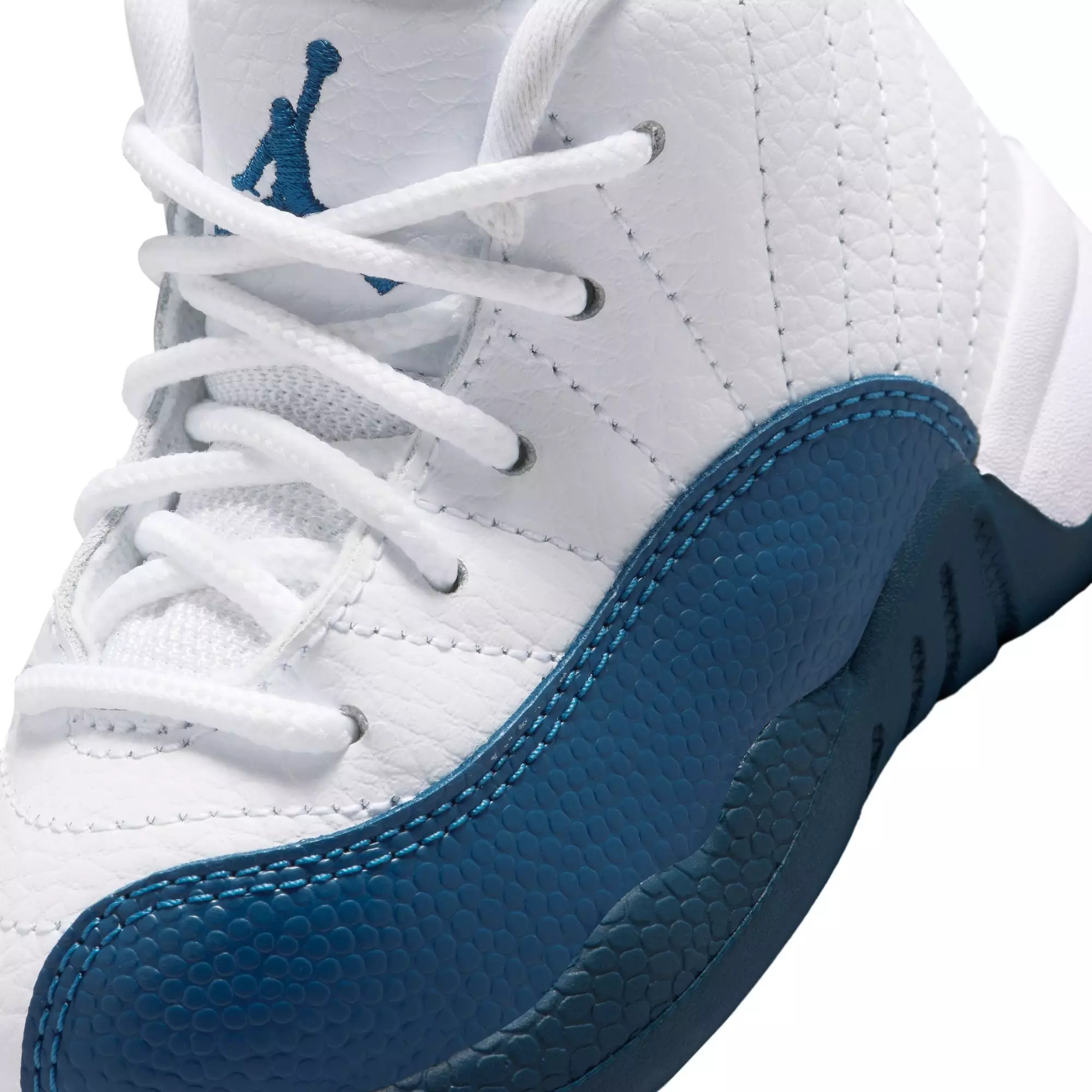 Jordan 12 Retro “French Blue and White” Toddler Kids' Shoe - WHITE/FRENCH BLUE/METALLIC SILVER