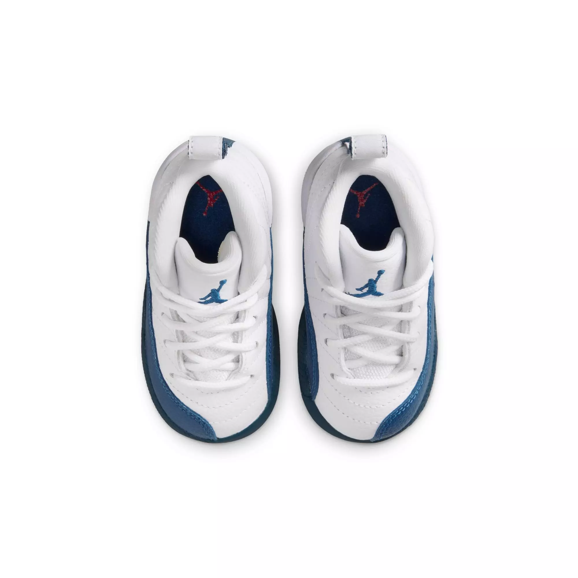 Jordan 12 Retro “French Blue and White” Toddler Kids' Shoe - WHITE/FRENCH BLUE/METALLIC SILVER