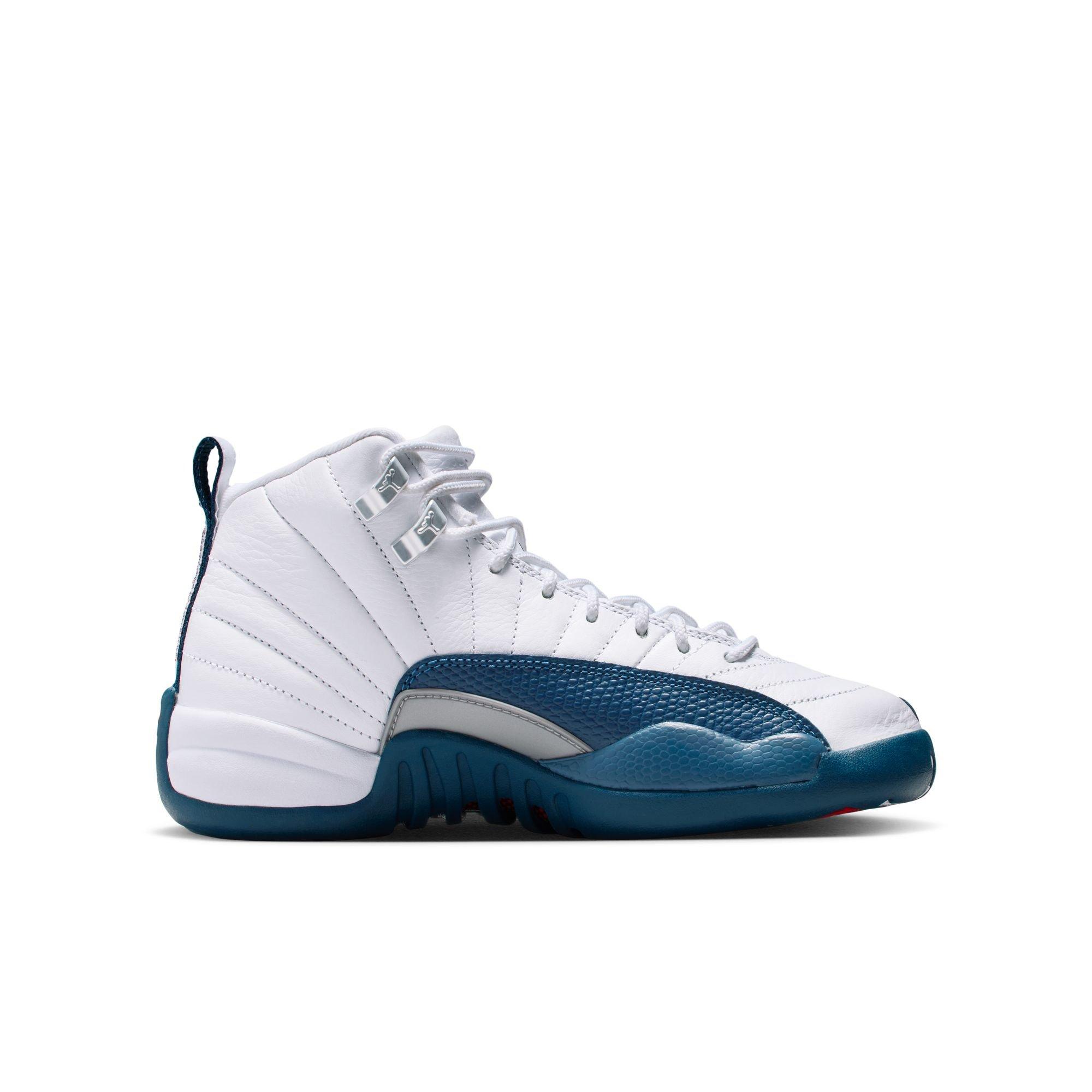 Jordan 12 Retro Grade School Kids' “French Blue and White” Shoe