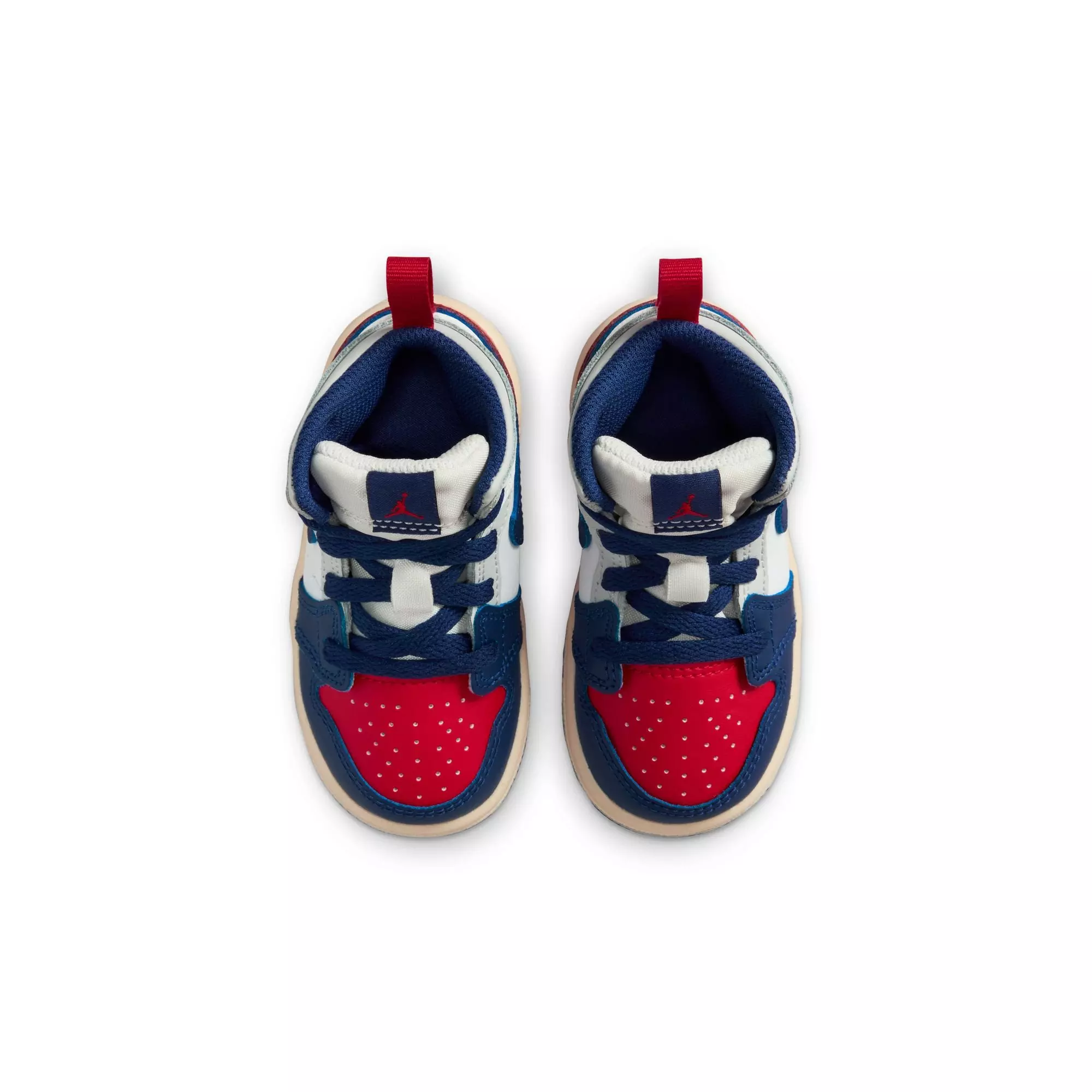 Jordan 1 Mid "White/Deep Royal Blue/University Red" Toddler Boys' Shoe - WHITE/RED/BLUE