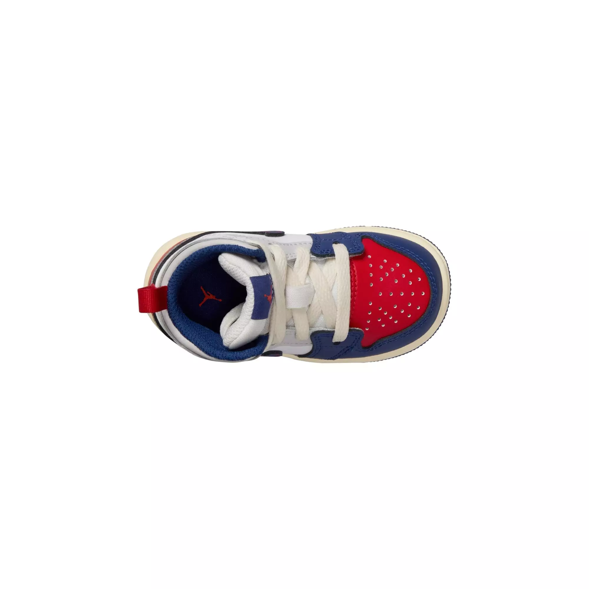 Jordan 1 Mid "White/Deep Royal Blue/University Red" Toddler Boys' Shoe - WHITE/RED/BLUE