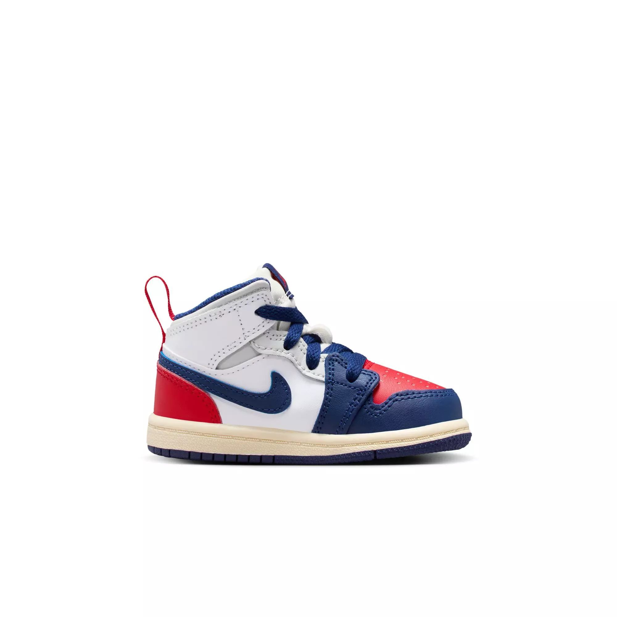Jordan 1 Mid "White/Deep Royal Blue/University Red" Toddler Boys' Shoe - WHITE/RED/BLUE