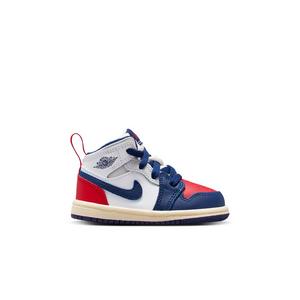 Jordan 1 Mid "White/Deep Royal Blue/University Red" Toddler Boys' Shoe