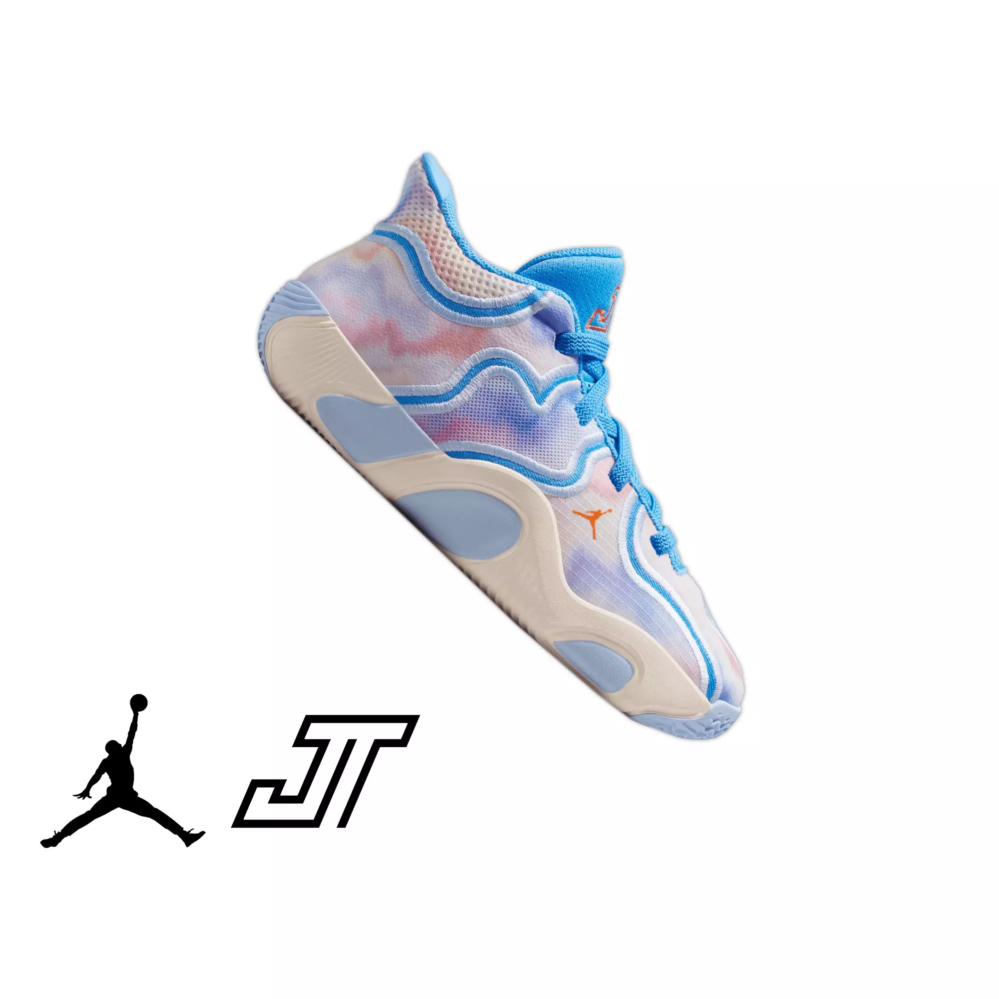 Jordan Tatum 3 "Tie Dye" Preschool Kid's Basketball Shoe - UNIVERSITY BLUE/CAMELLIA/PALE IVORY