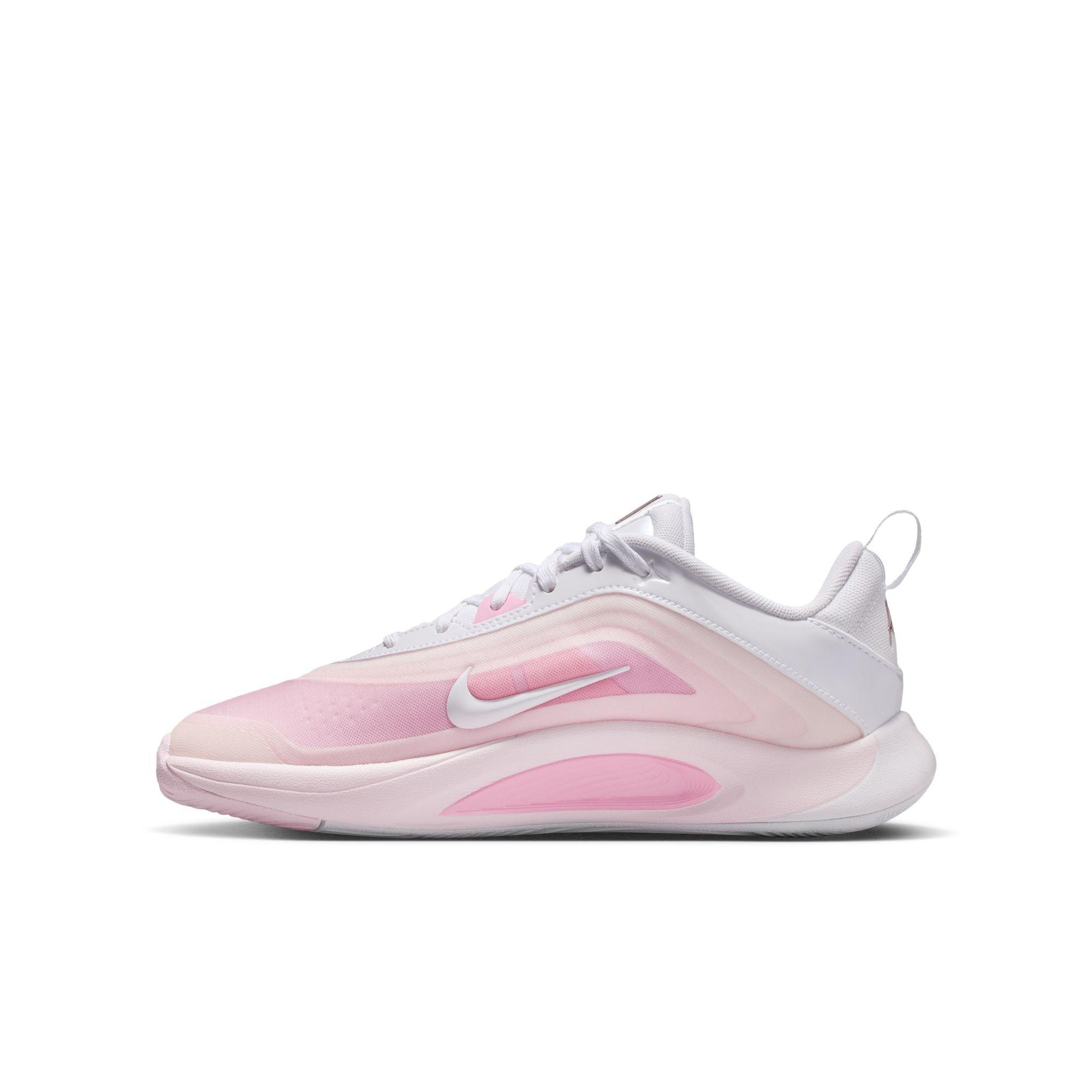 Nike A'One "#1 Draft Pick" Grade School Kids' Basketball Shoe - WHITE/PERFECT PINK/PRISM PINK Thumbnail View 8