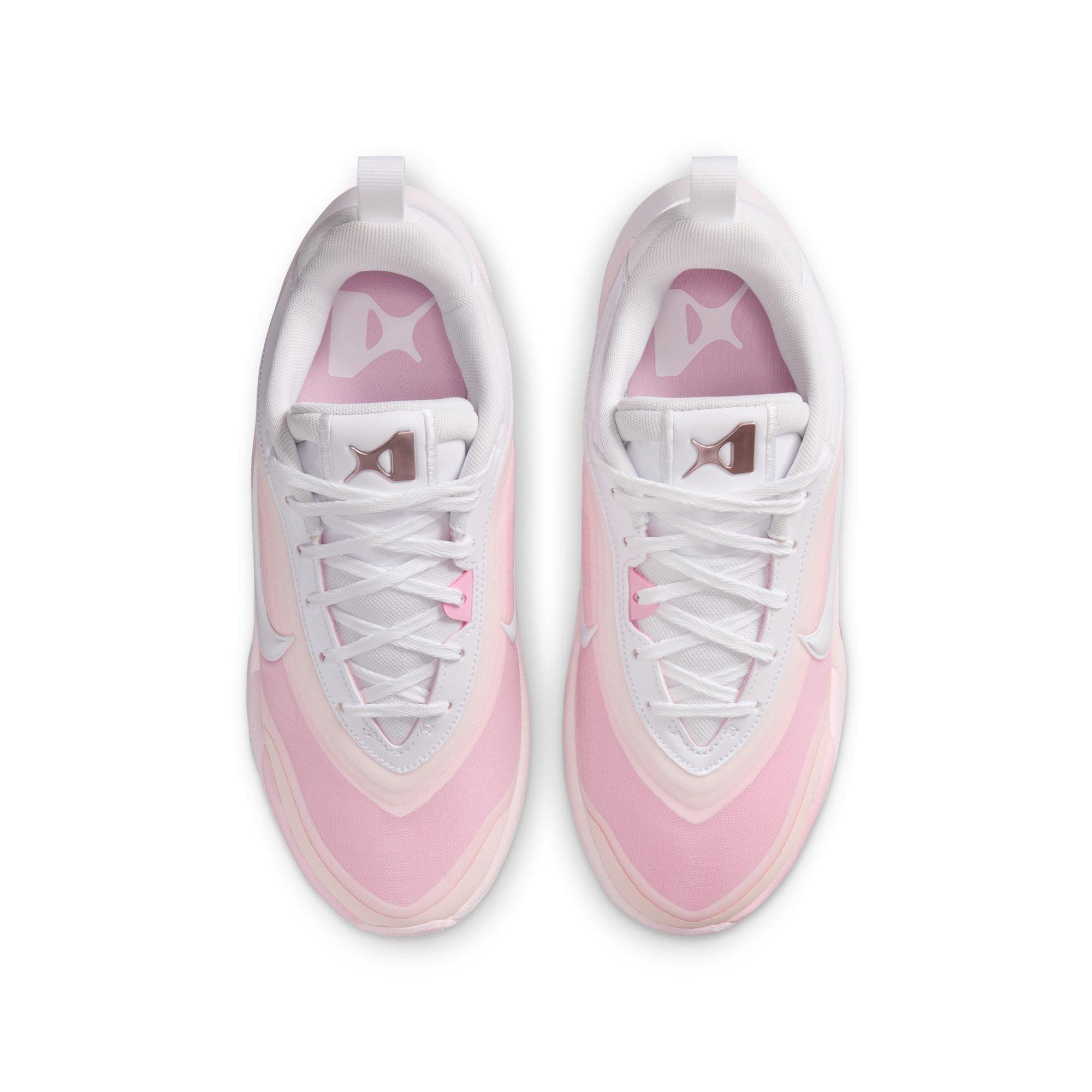 Nike A'One "#1 Draft Pick" Grade School Kids' Basketball Shoe - WHITE/PERFECT PINK/PRISM PINK Thumbnail View 10