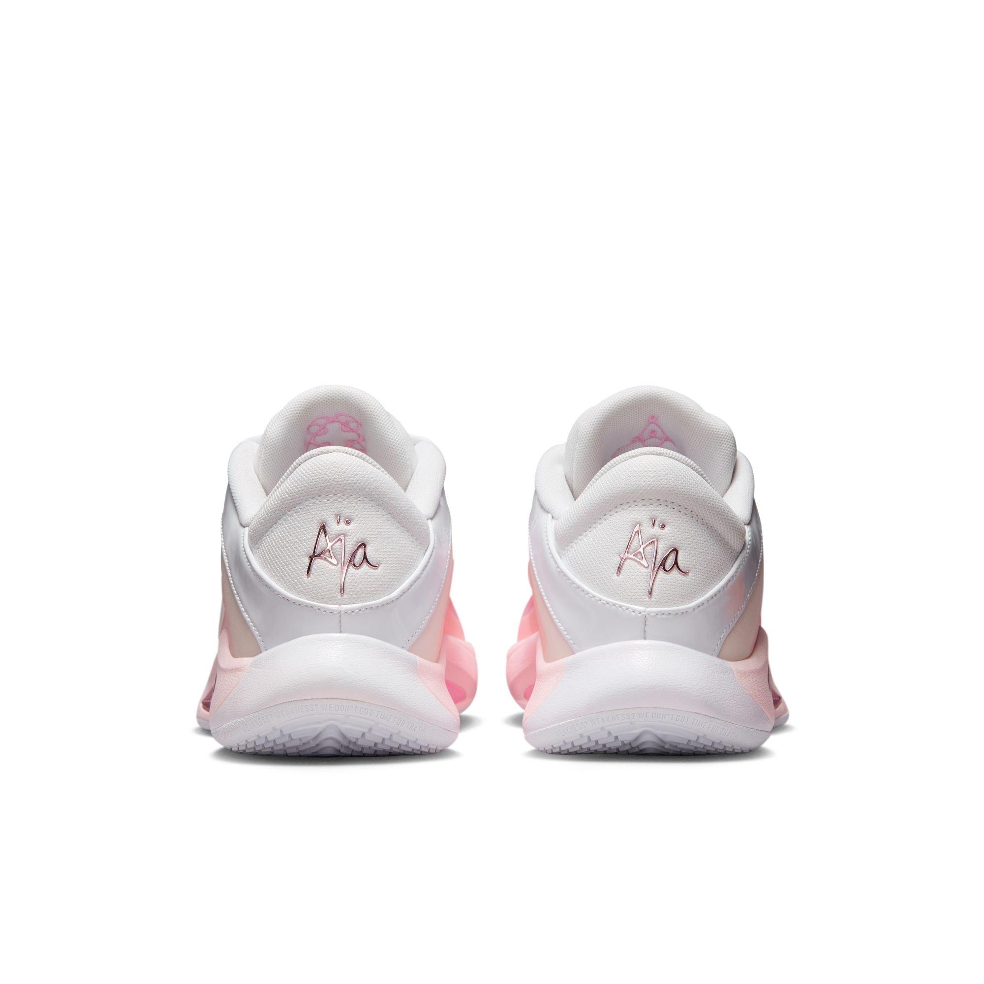 Nike A'One "#1 Draft Pick" Basketball Shoe - WHITE/PERFECT PINK/PRISM PINK Thumbnail View 10