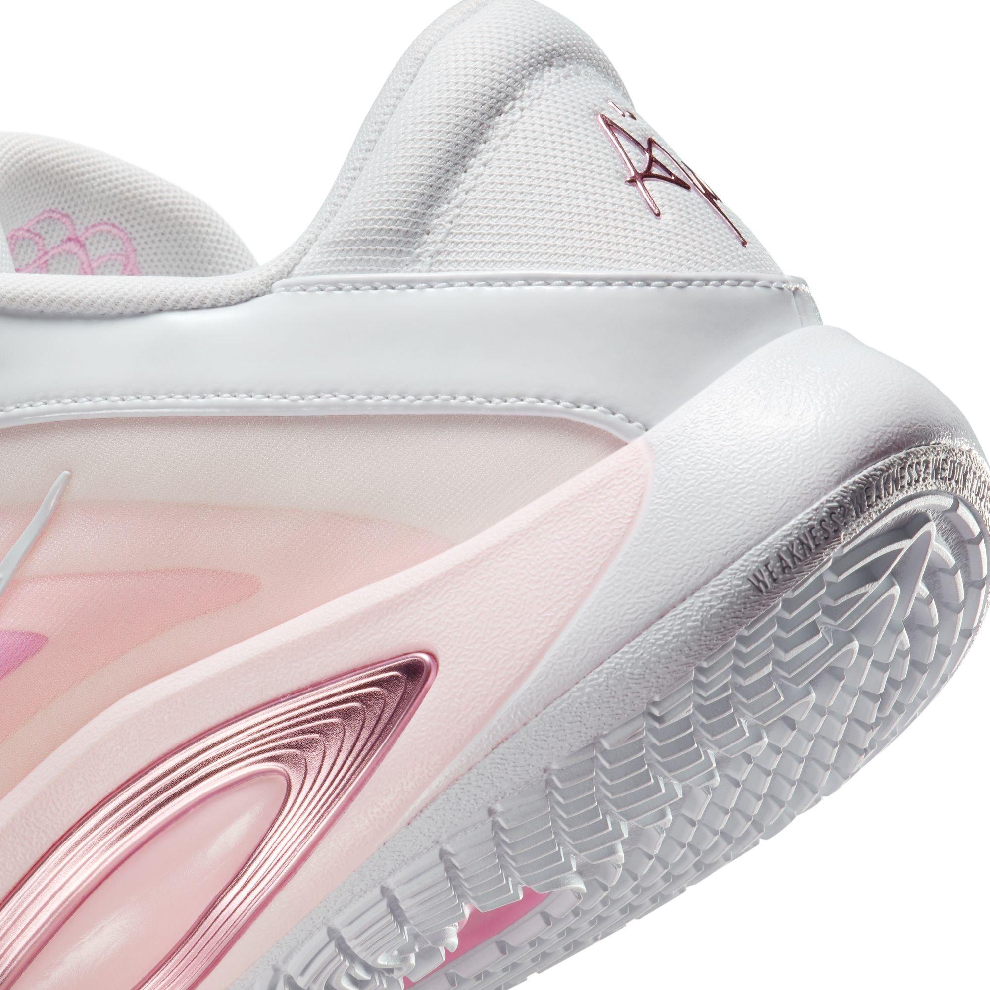 Nike A'One "#1 Draft Pick" Basketball Shoe - WHITE/PERFECT PINK/PRISM PINK Thumbnail View 6