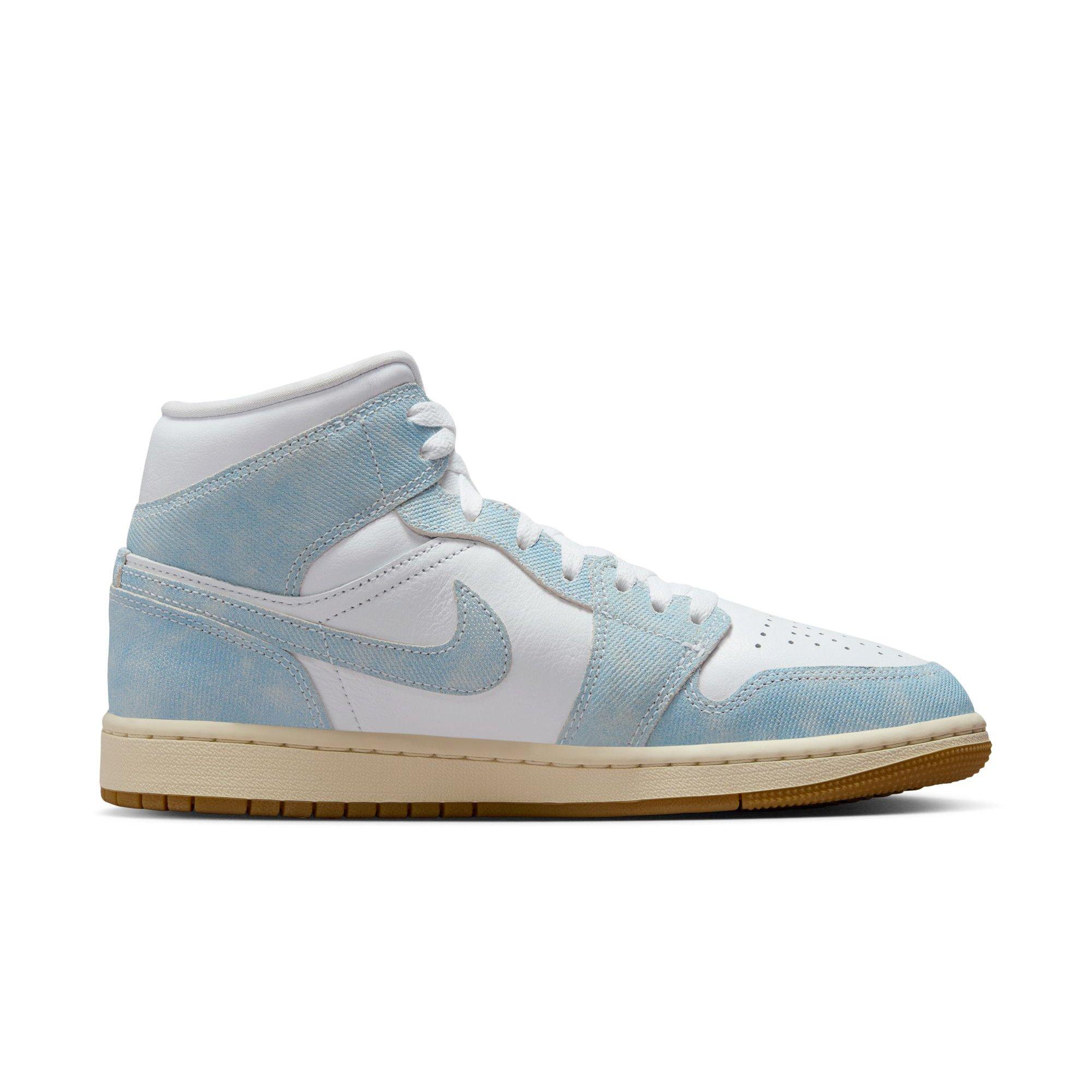 Jordan 1 Mid SE "White/Worn Blue/Sail/Gum Light Brown" Women's Shoe - WHITE/LT BLUE/DENIM Thumbnail View 2