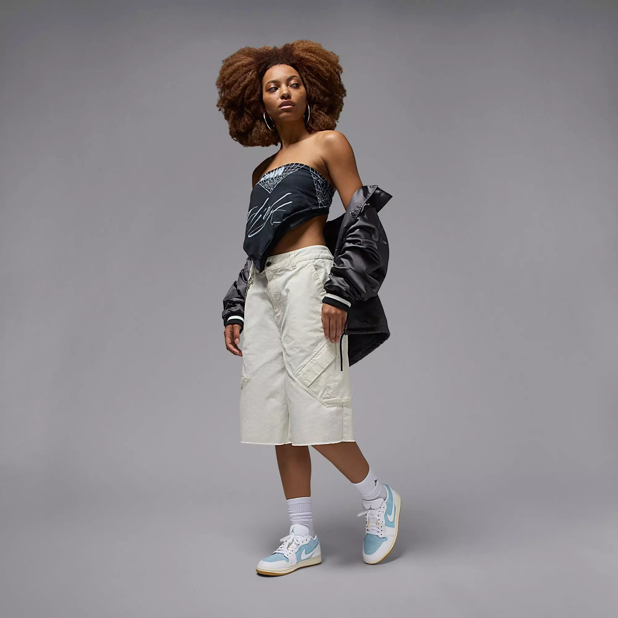 Jordan 1 Low SE "Worn Blue/White/Gum Light Brown/Sail" Women's Shoe - WHITE/LT BLUE/DENIM