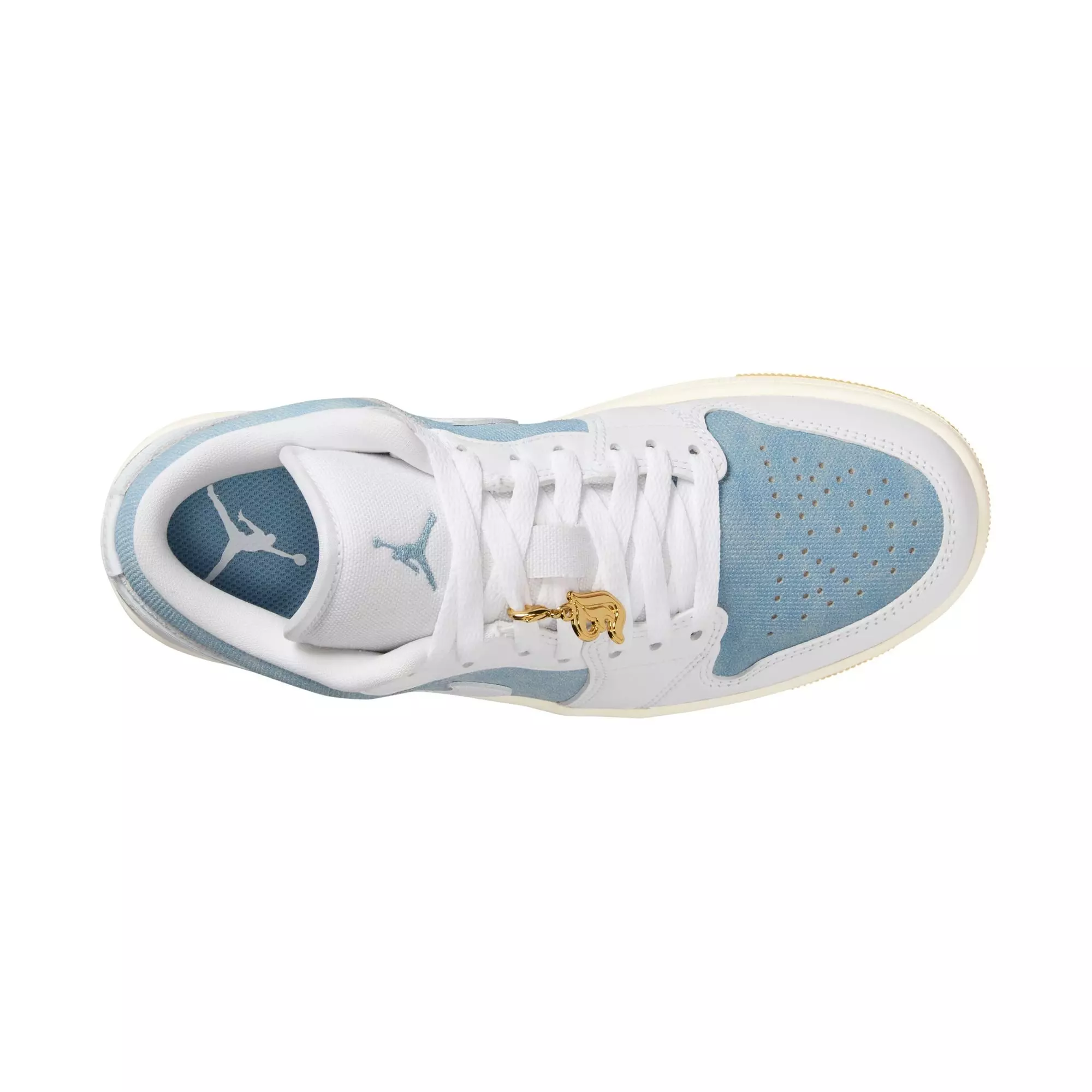 Jordan 1 Low SE "Worn Blue/White/Gum Light Brown/Sail" Women's Shoe - WHITE/LT BLUE/DENIM