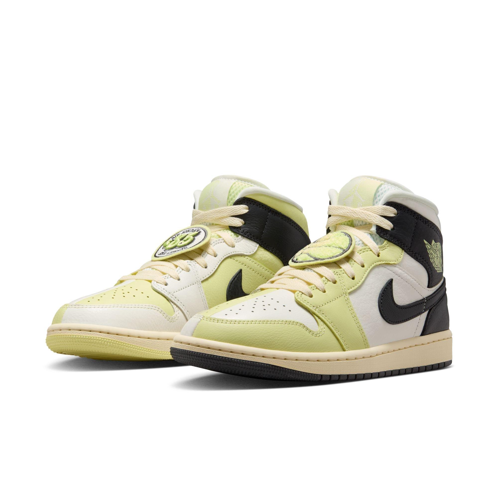 Jordan 1 Mid SE "Sail/Luminous Green/Anthracite" Women's Shoe - BLACK/LIME Thumbnail View 5