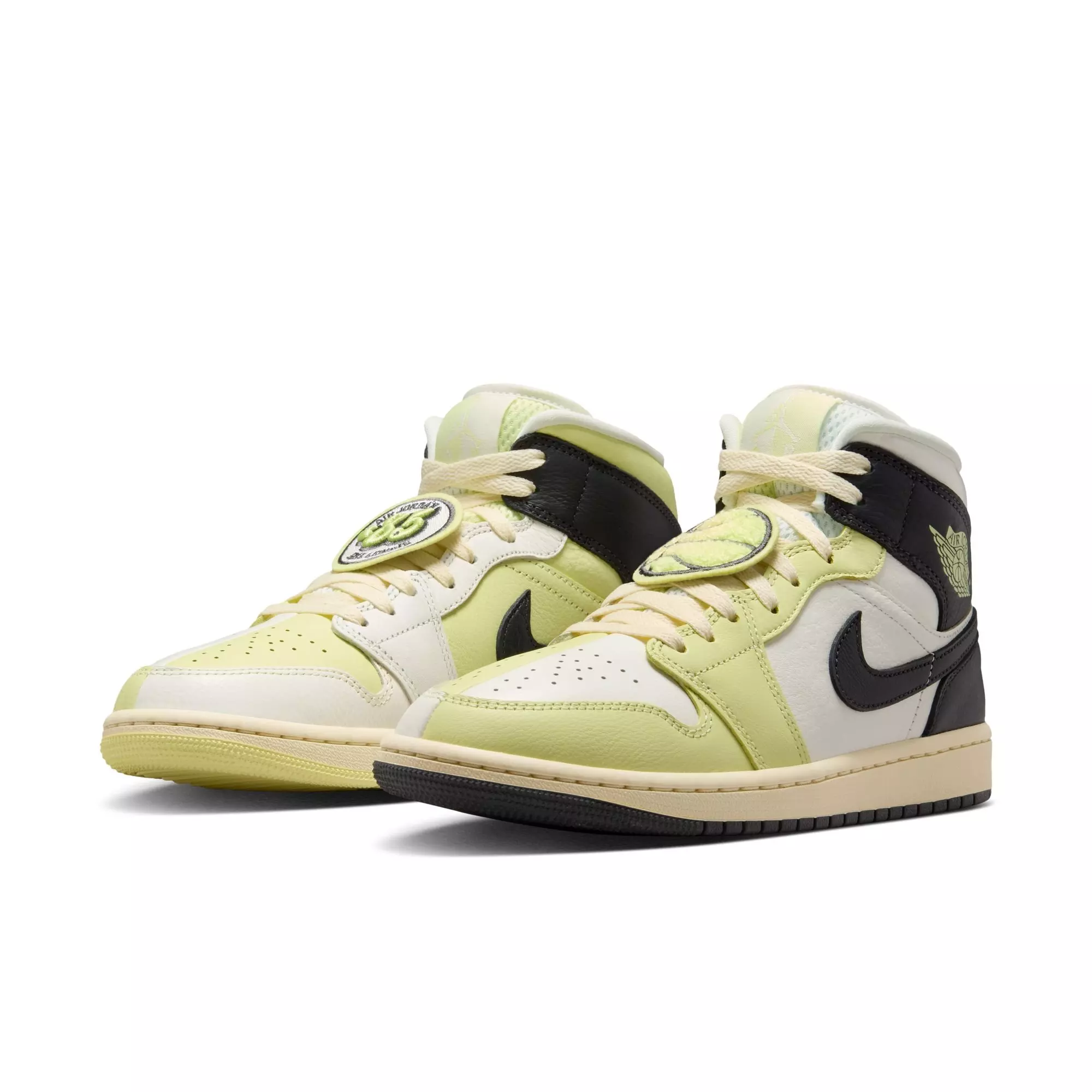 Jordan 1 Mid SE "Sail/Luminous Green/Anthracite" Women's Shoe - BLACK/LIME