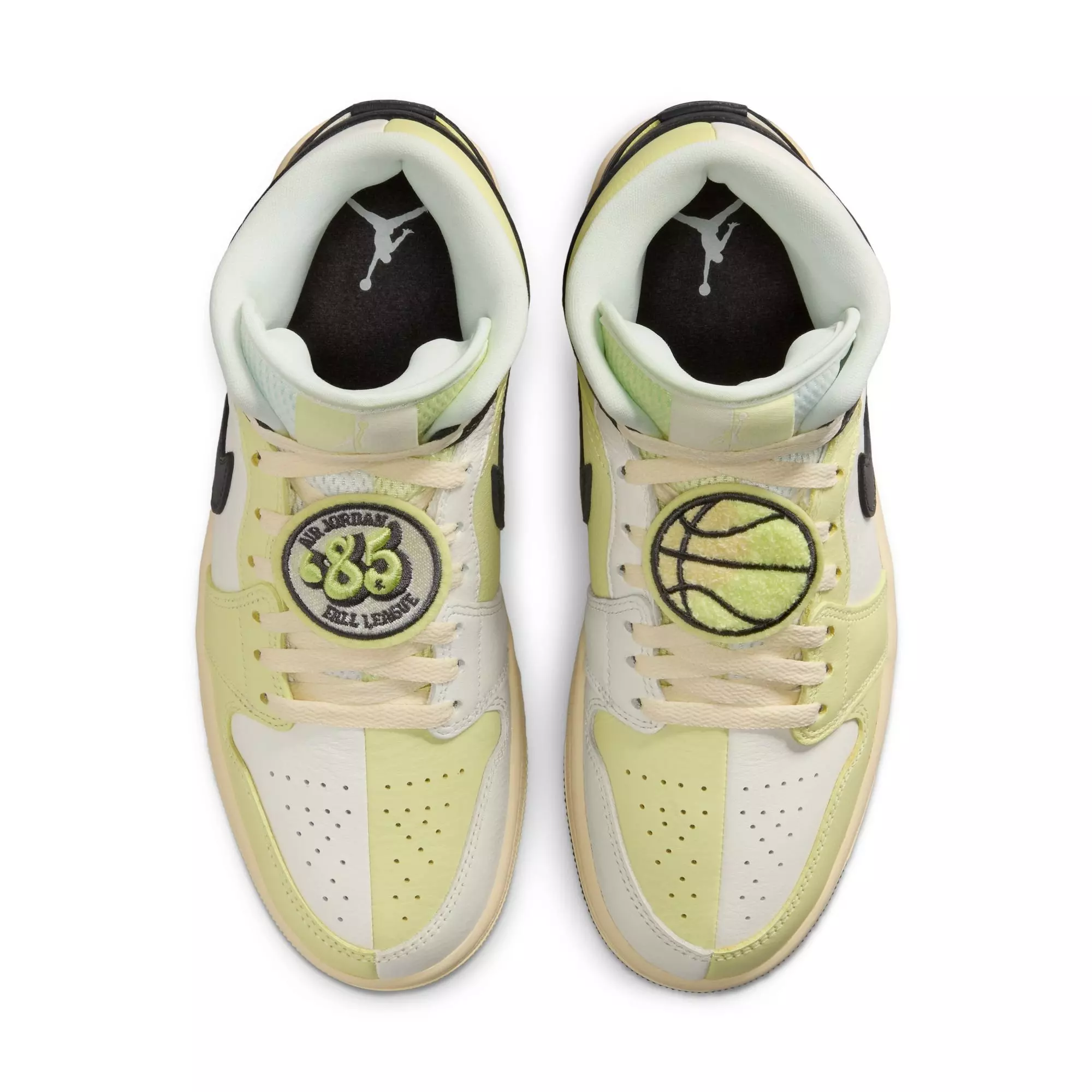 Jordan 1 Mid SE "Sail/Luminous Green/Anthracite" Women's Shoe - BLACK/LIME