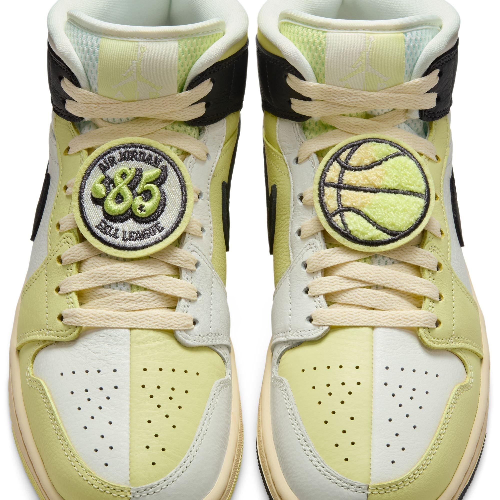 Jordan 1 Mid SE "Sail/Luminous Green/Anthracite" Women's Shoe - BLACK/LIME Thumbnail View 11