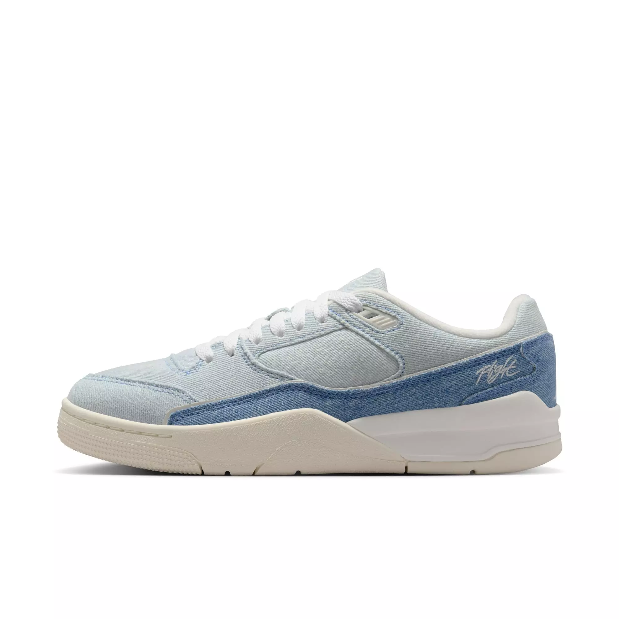 Jordan Flight Court SE "Sail/Worn Blue/Gum Light Brown" Women's Shoe - WHITE/LT BLUE/DENIM