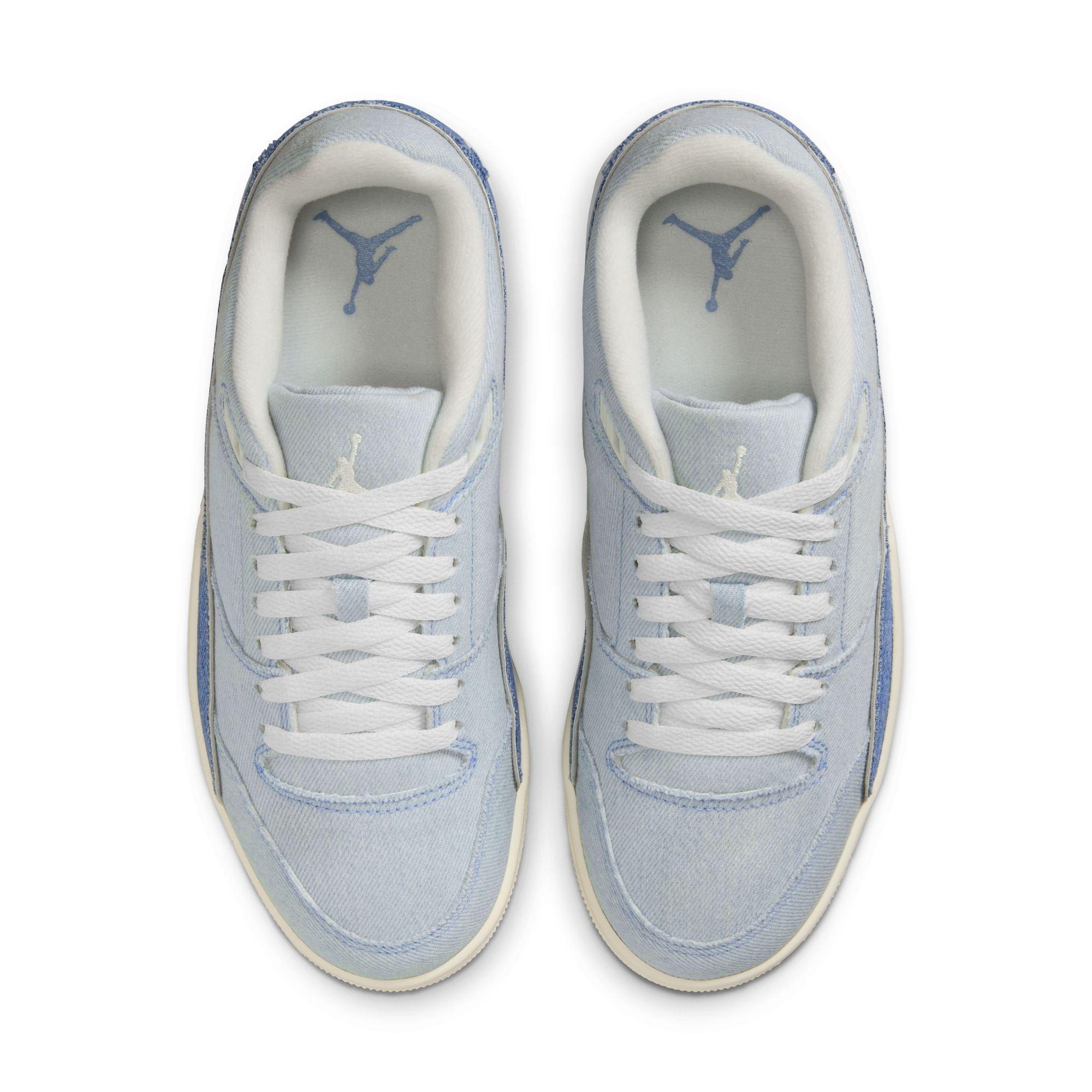 Jordan Flight Court SE "Sail/Worn Blue/Gum Light Brown" Women's Shoe - WHITE/LT BLUE/DENIM Thumbnail View 6