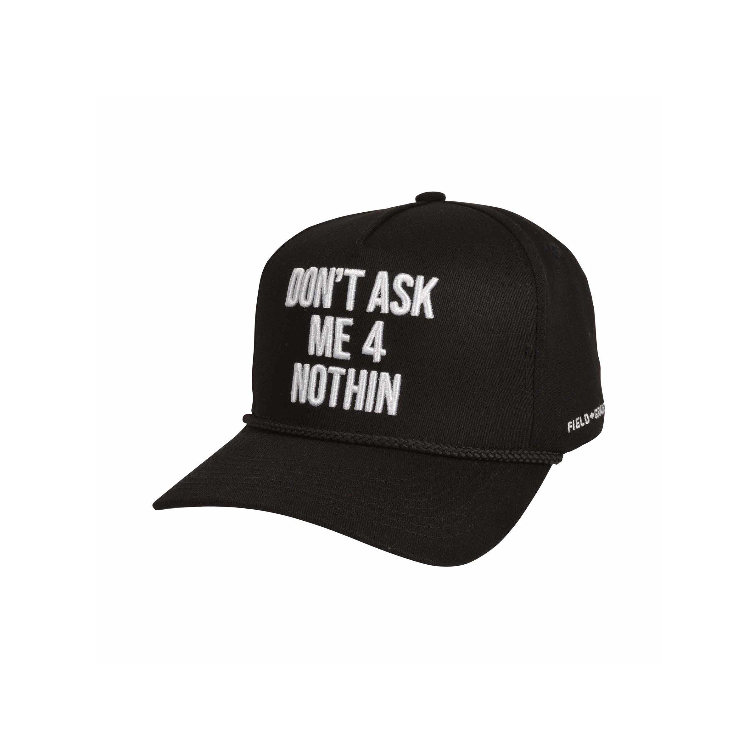 Field Grade Don't Ask Me Twill Snapback Hat-Black - BLACK Thumbnail View 1