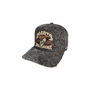 Field Grade Road 2 No Where Denim Snapback Hat-Black