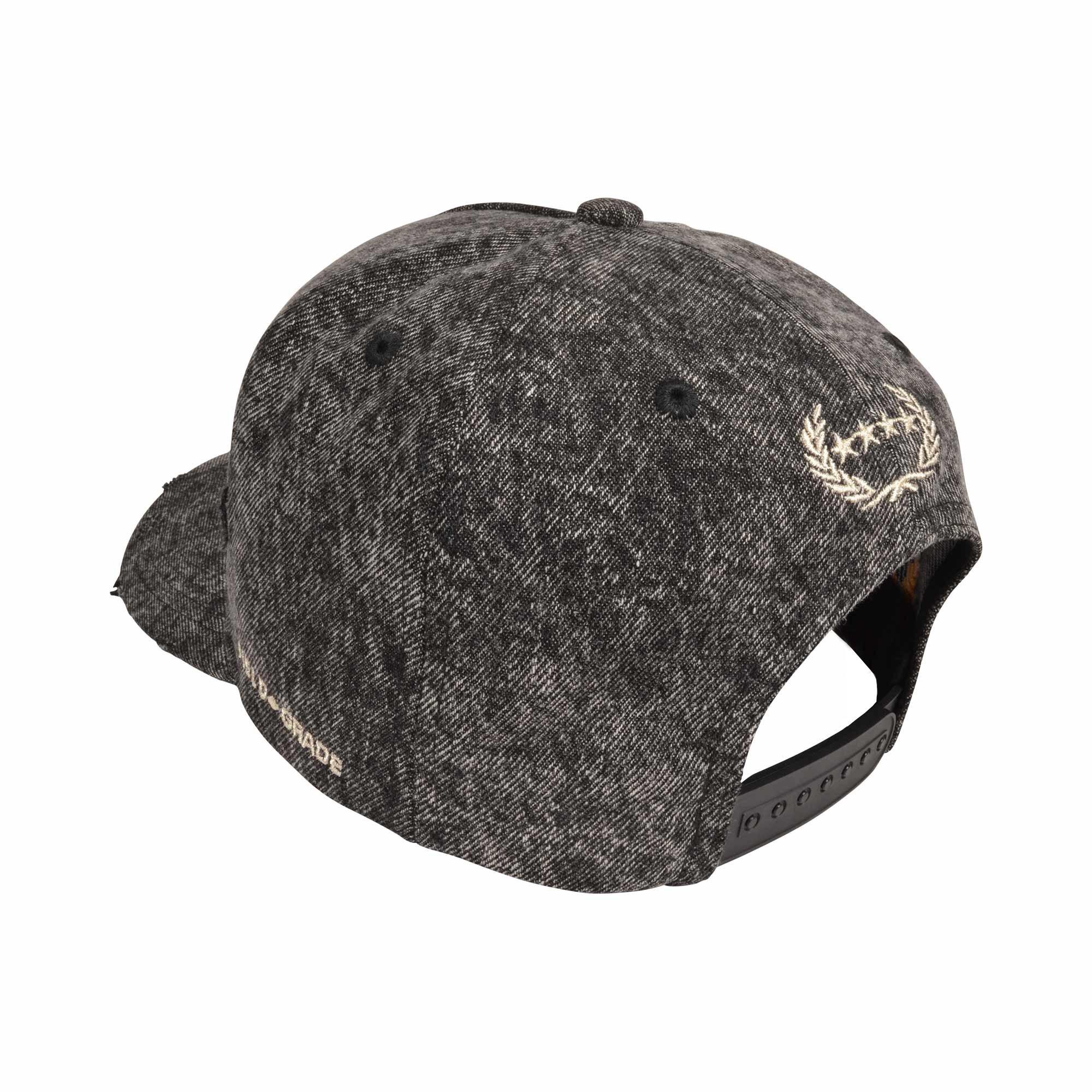 Field Grade Road 2 No Where Denim Snapback Hat-Black - BLACK Thumbnail View 4