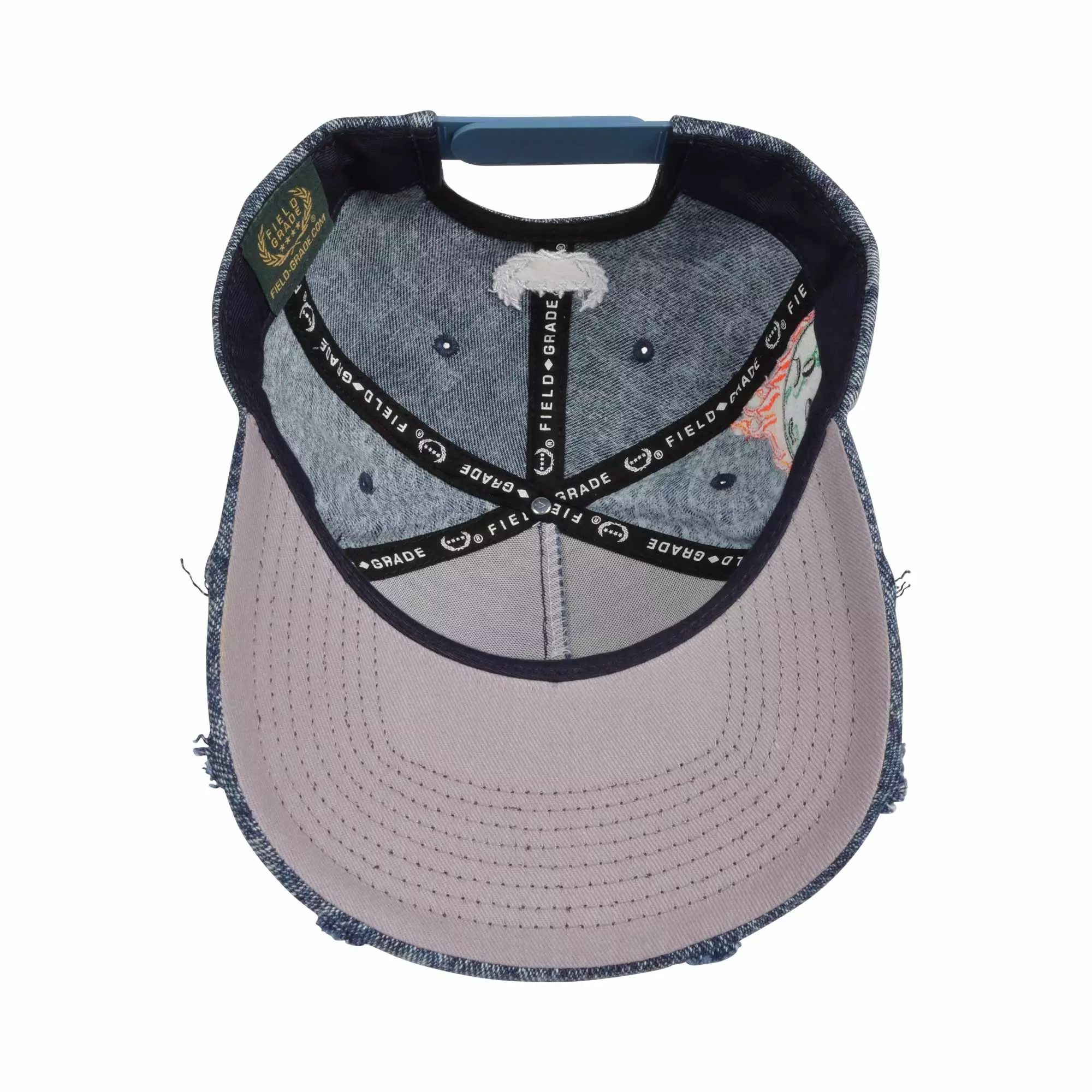 Field Grade F Everything Denim Snapback-Blue - BLUE