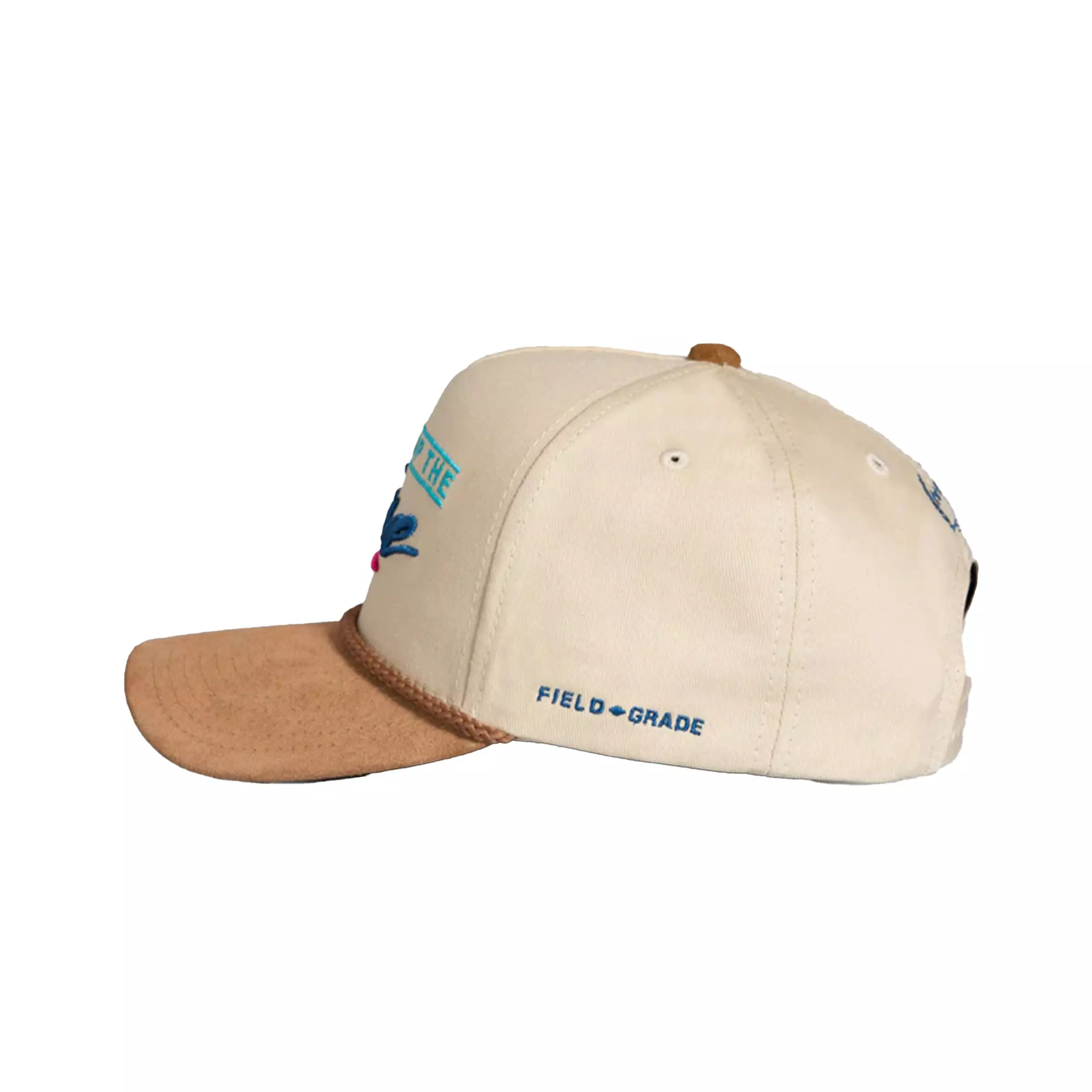 Field Grade Embroidered Wave Snapback Hat-Stone - KHAKI