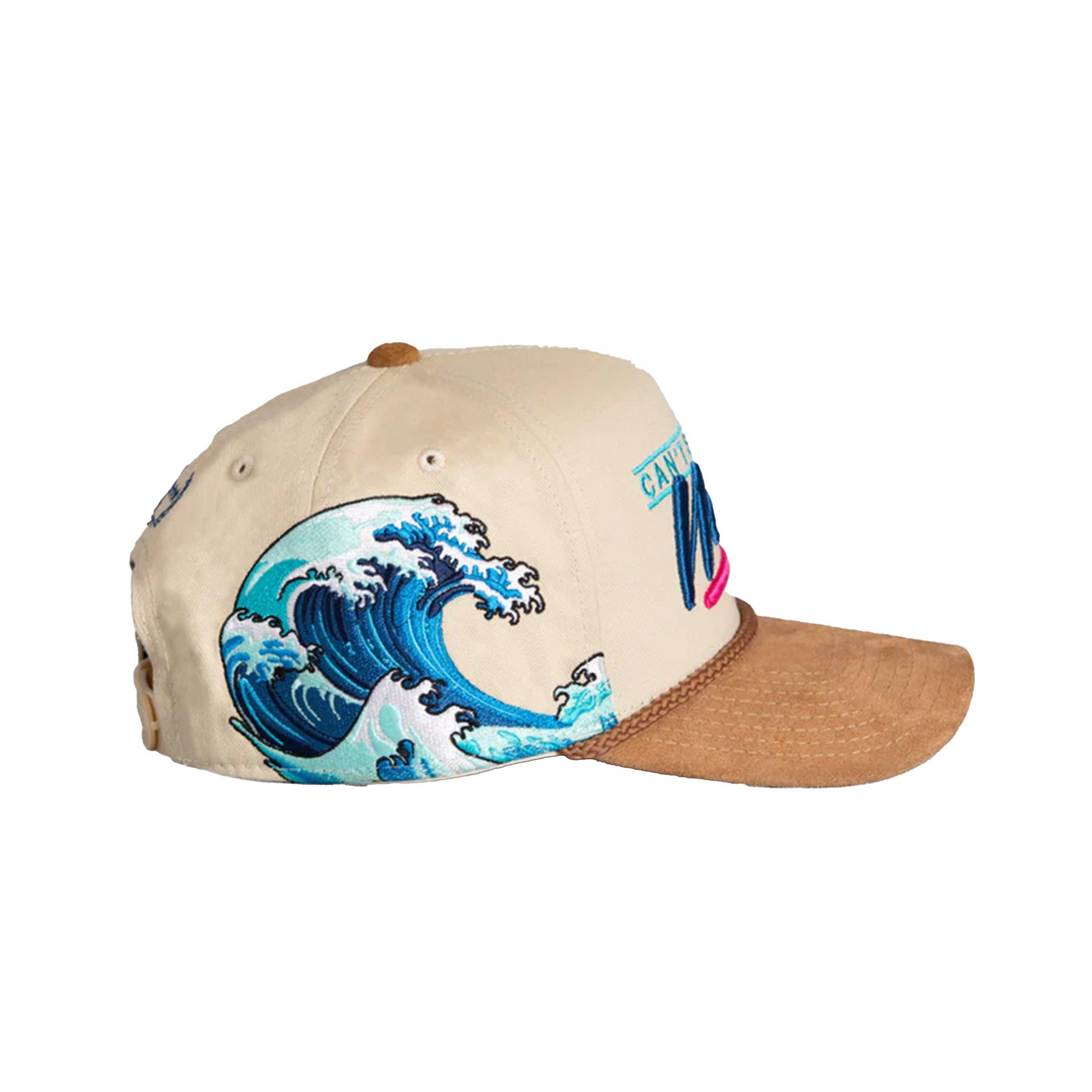 Field Grade Embroidered Wave Snapback Hat-Stone - KHAKI Thumbnail View 4