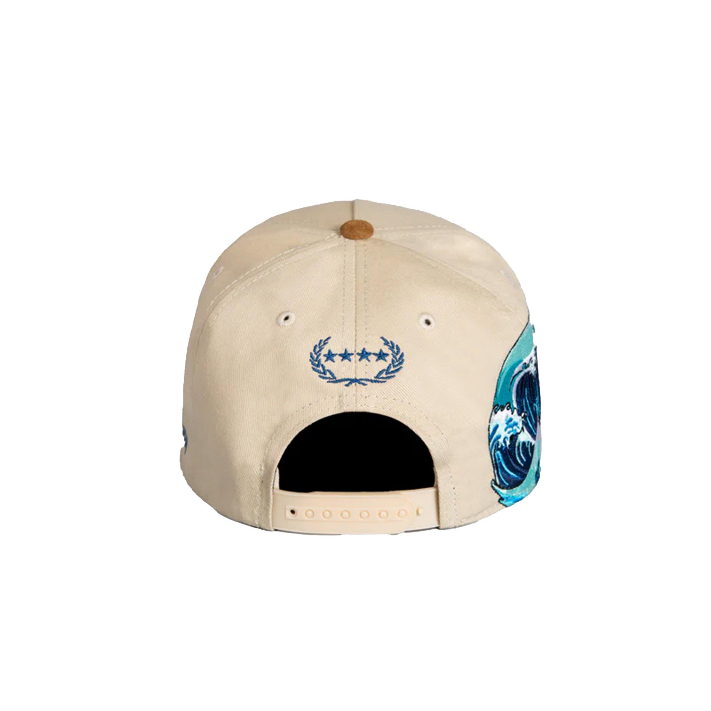 Field Grade Embroidered Wave Snapback Hat-Stone - KHAKI Thumbnail View 5