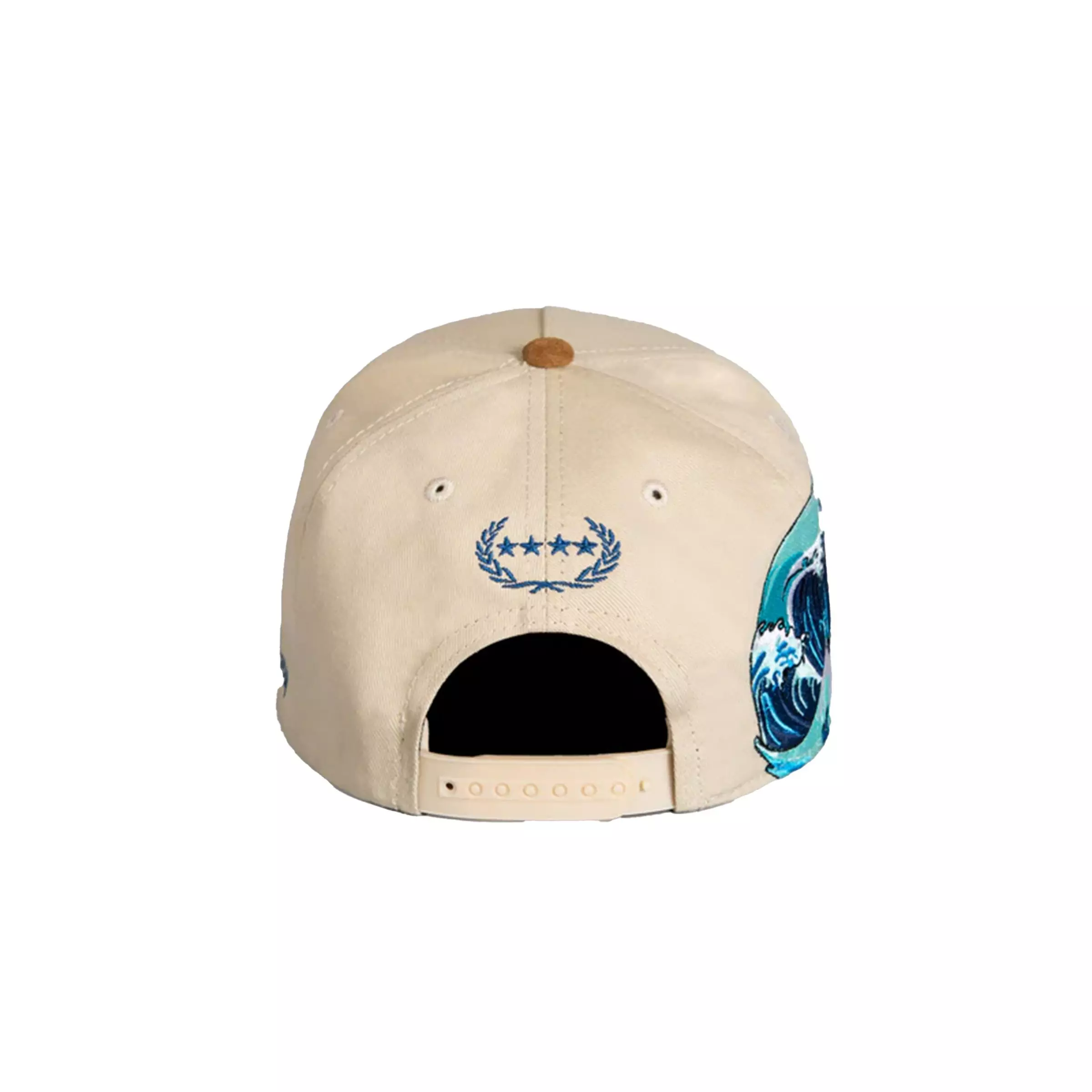 Field Grade Embroidered Wave Snapback Hat-Stone - KHAKI