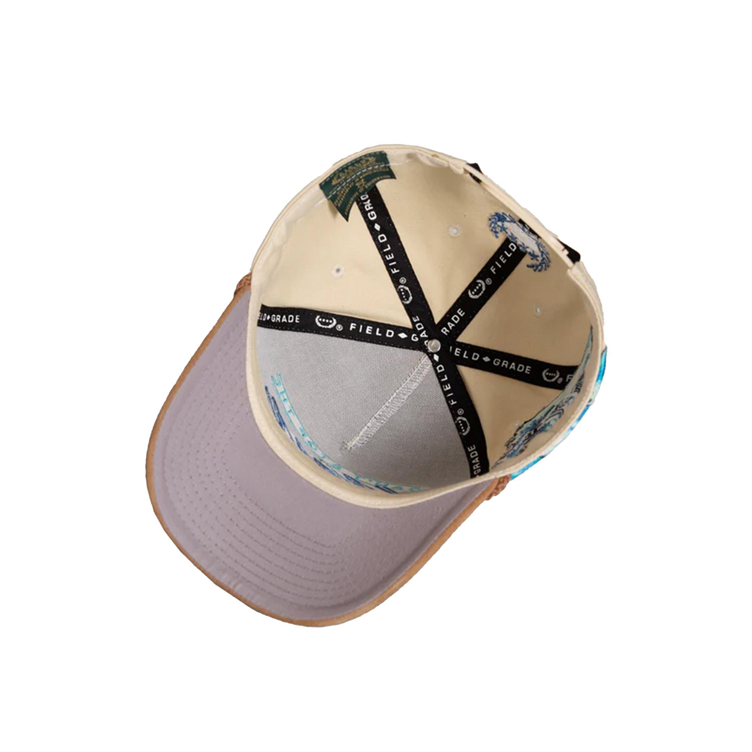 Field Grade Embroidered Wave Snapback Hat-Stone - KHAKI Thumbnail View 6