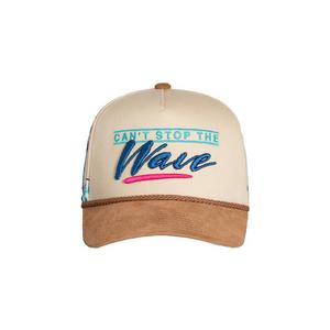Field Grade Embroidered Wave Snapback Hat-Stone