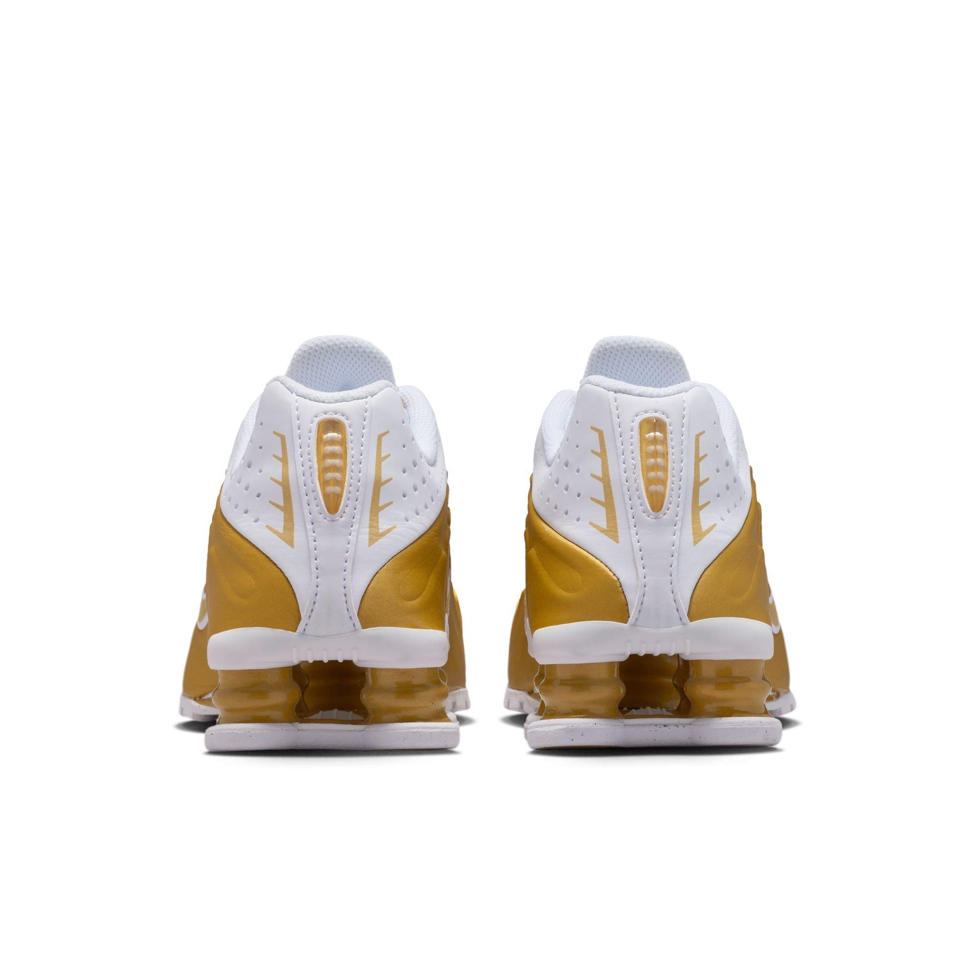 Nike Shox R4 Grade School Girls' "Metallic Gold/White" Shoe