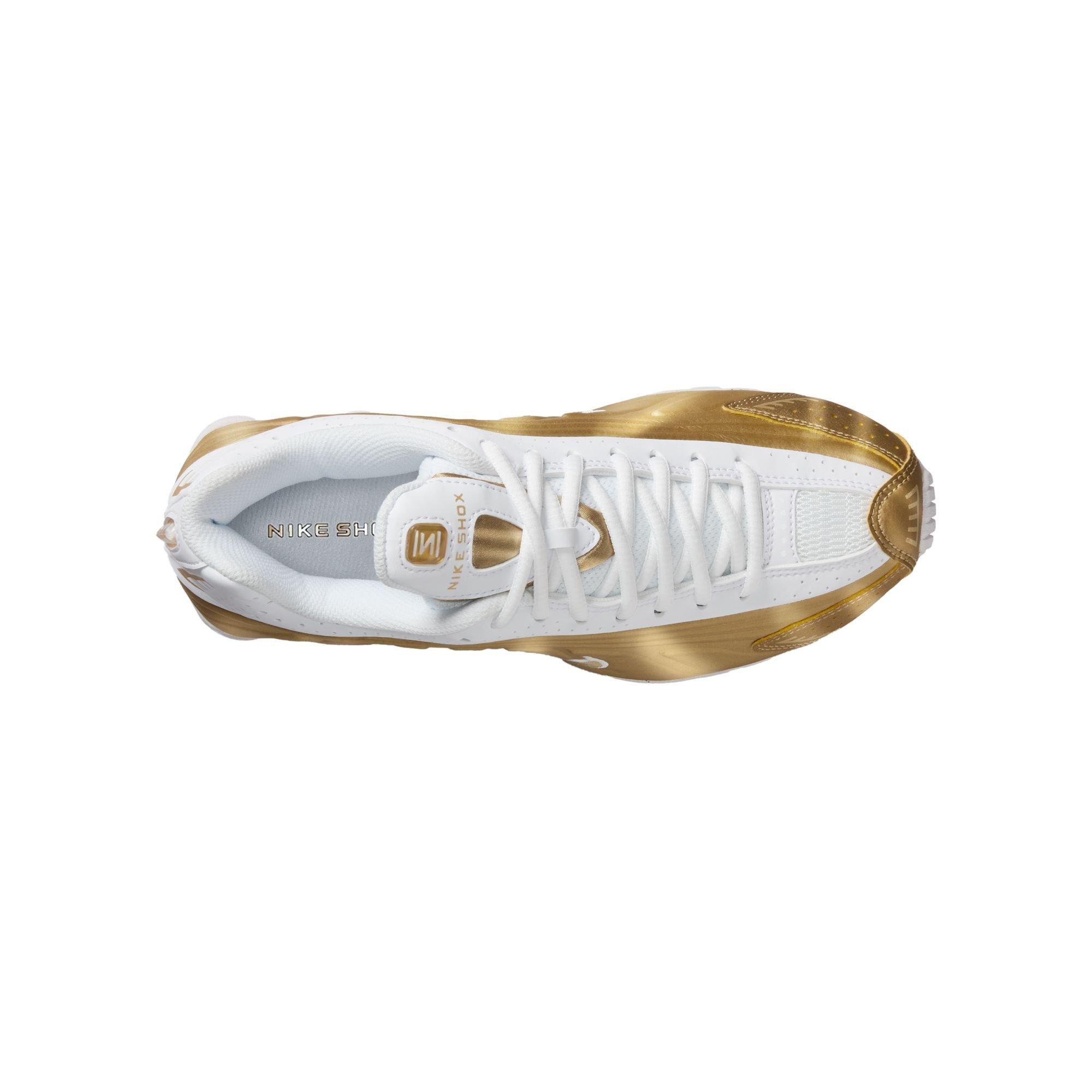 Nike Shox R4 Grade School Girls' "Metallic Gold/White" Shoe