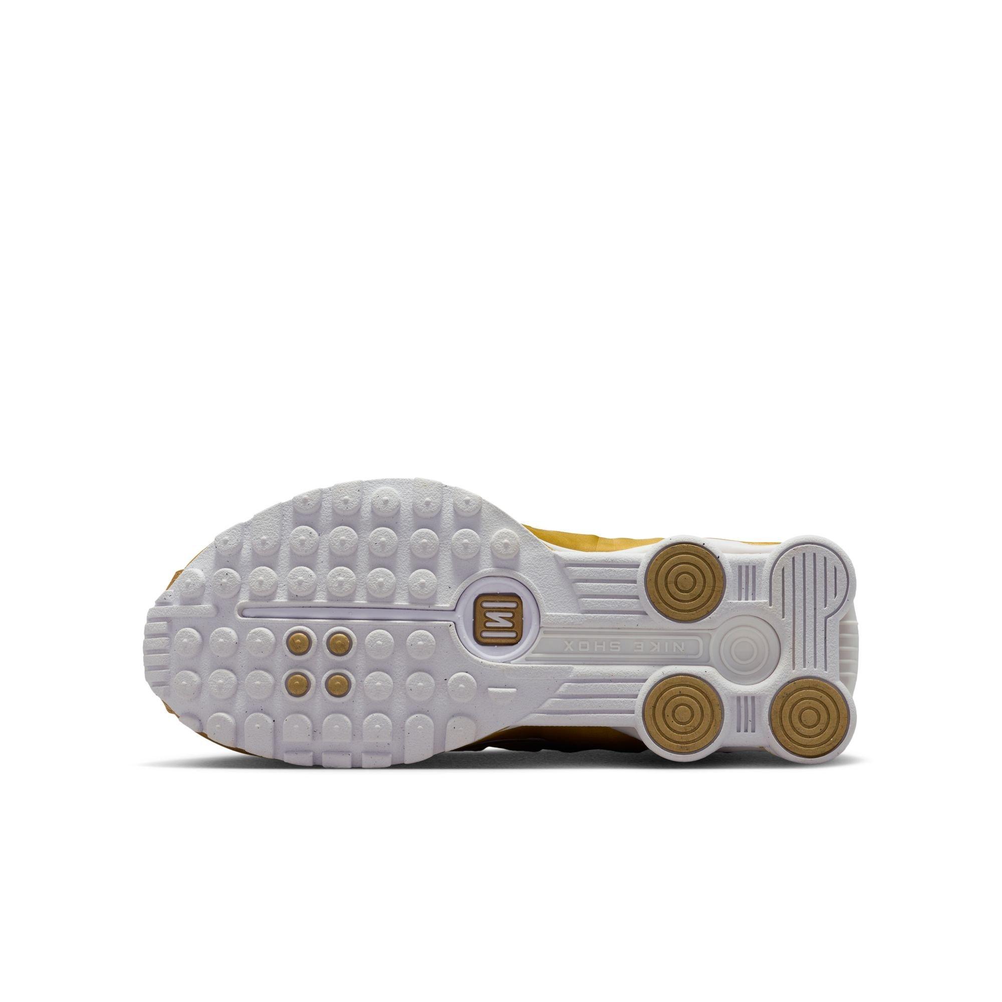 Nike Shox R4 Grade School Girls' "Metallic Gold/White" Shoe