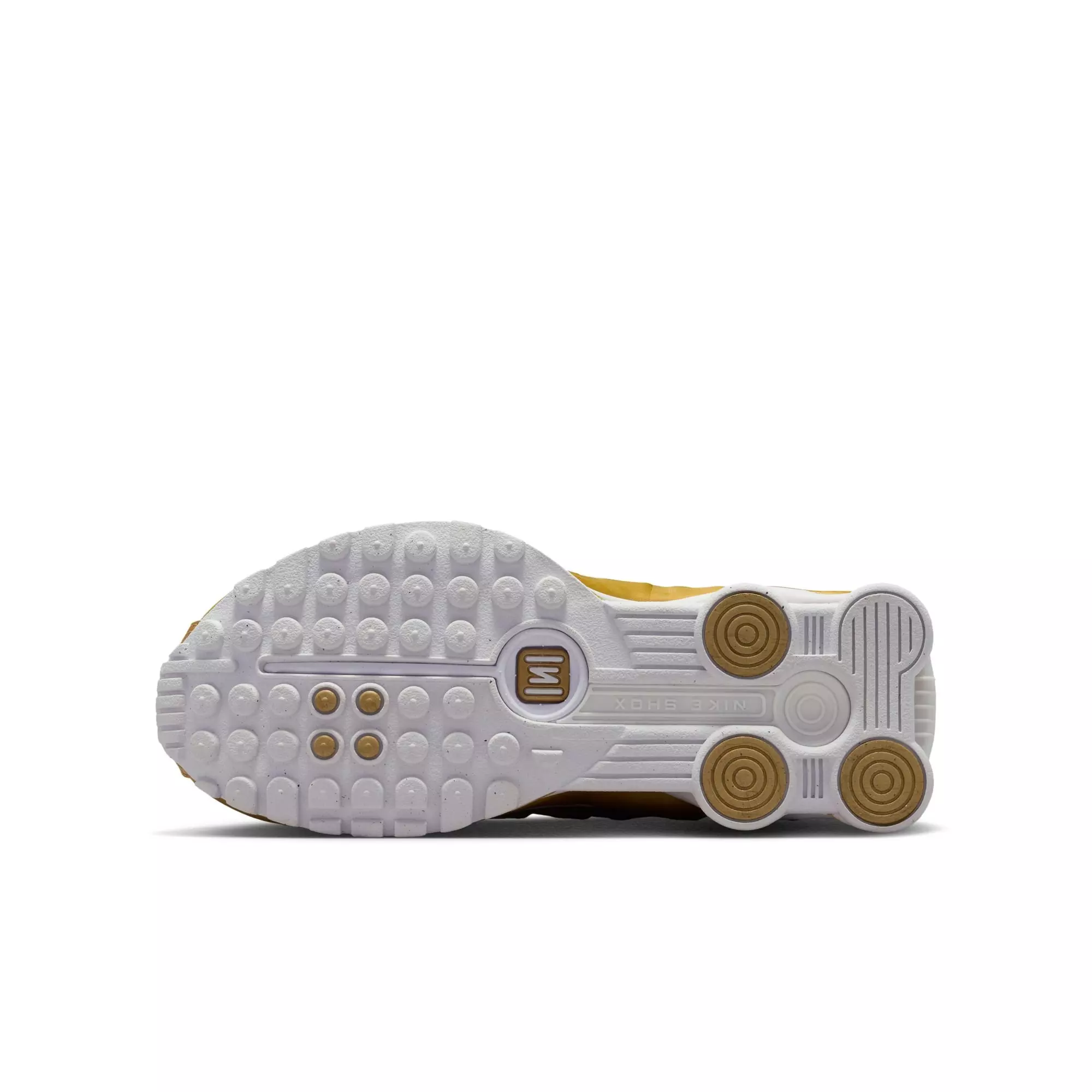 Nike Shox R4 "Metallic Gold/White" Grade School Girls' Shoe - WHITE/GOLD