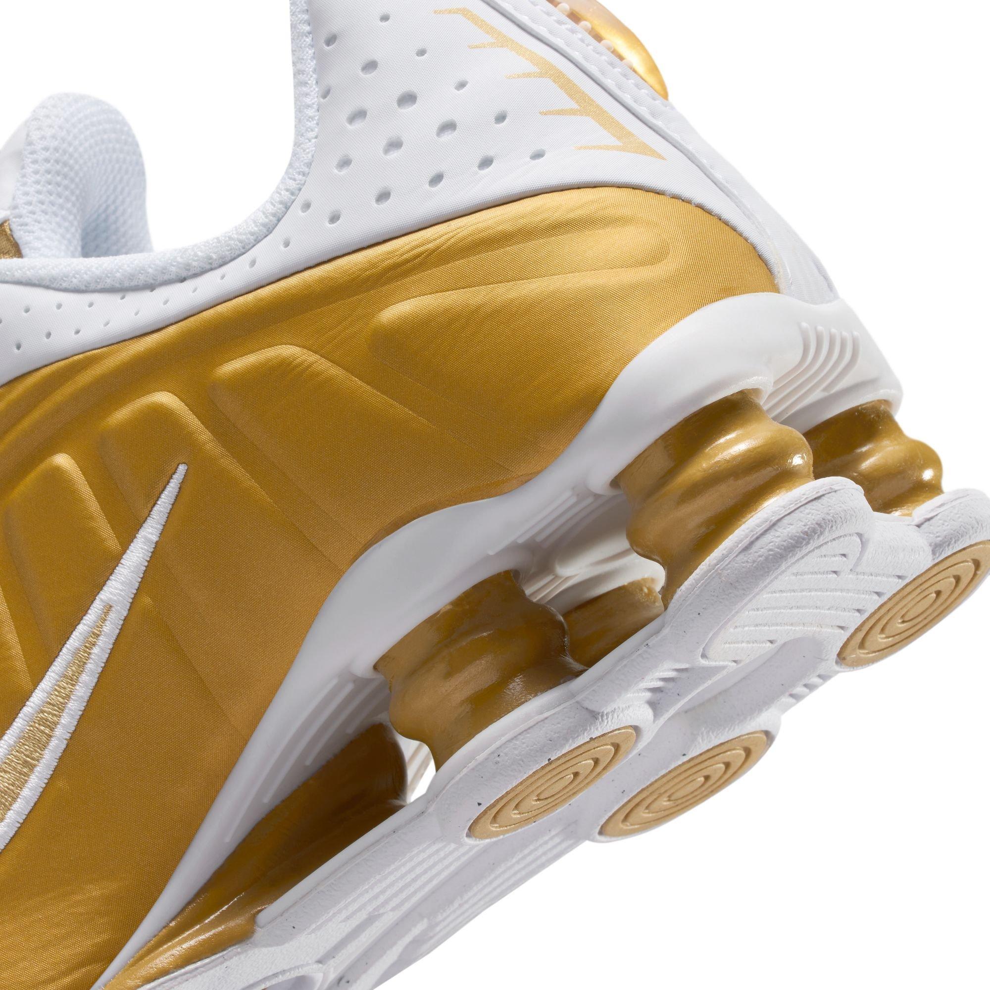 Nike Shox R4 Grade School Girls' "Metallic Gold/White" Shoe