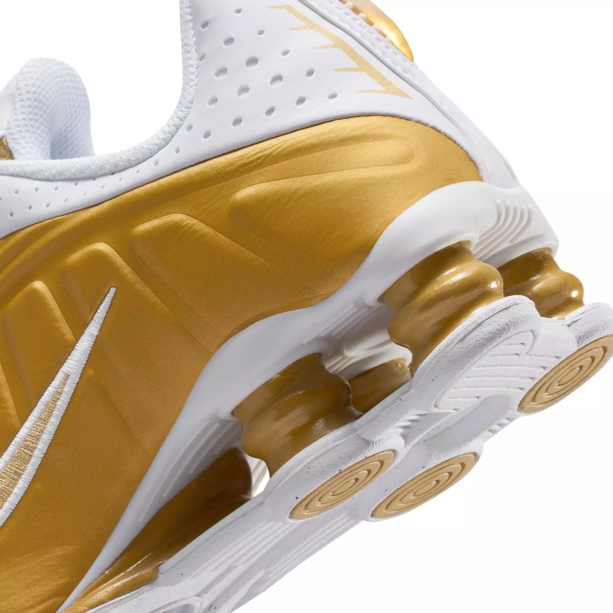 Nike Shox R4 "Metallic Gold/White" Grade School Girls' Shoe - WHITE/GOLD
