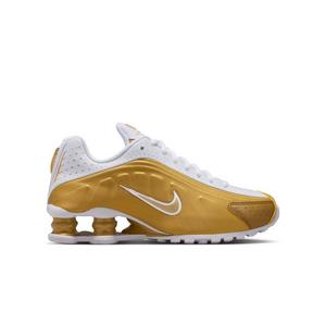 Nike Shox R4 "Metallic Gold/White" Grade School Girls' Shoe