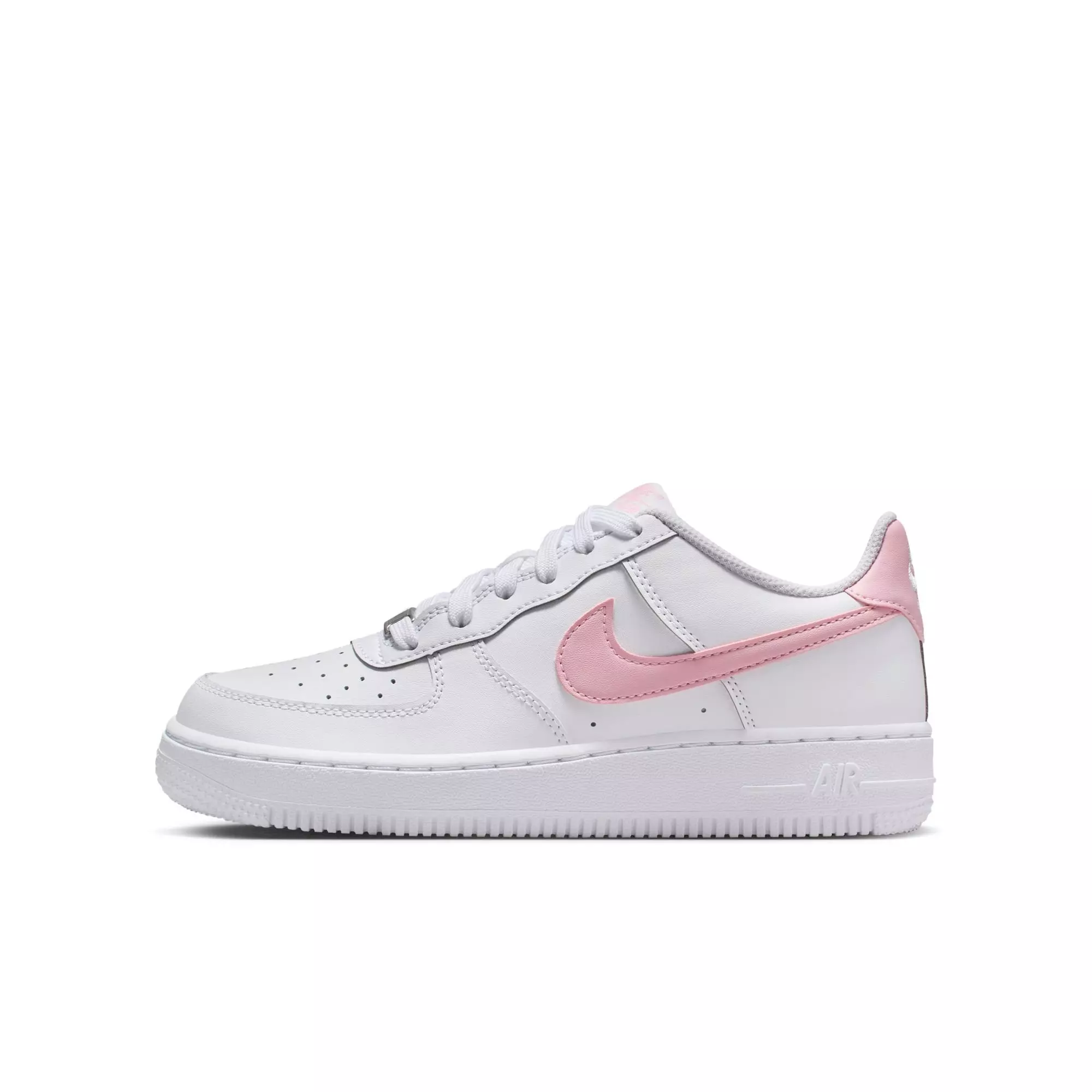 Nike Air Force 1 "White/Soft Med Pink" Grade School Girls' Shoe - WHITE/PINK