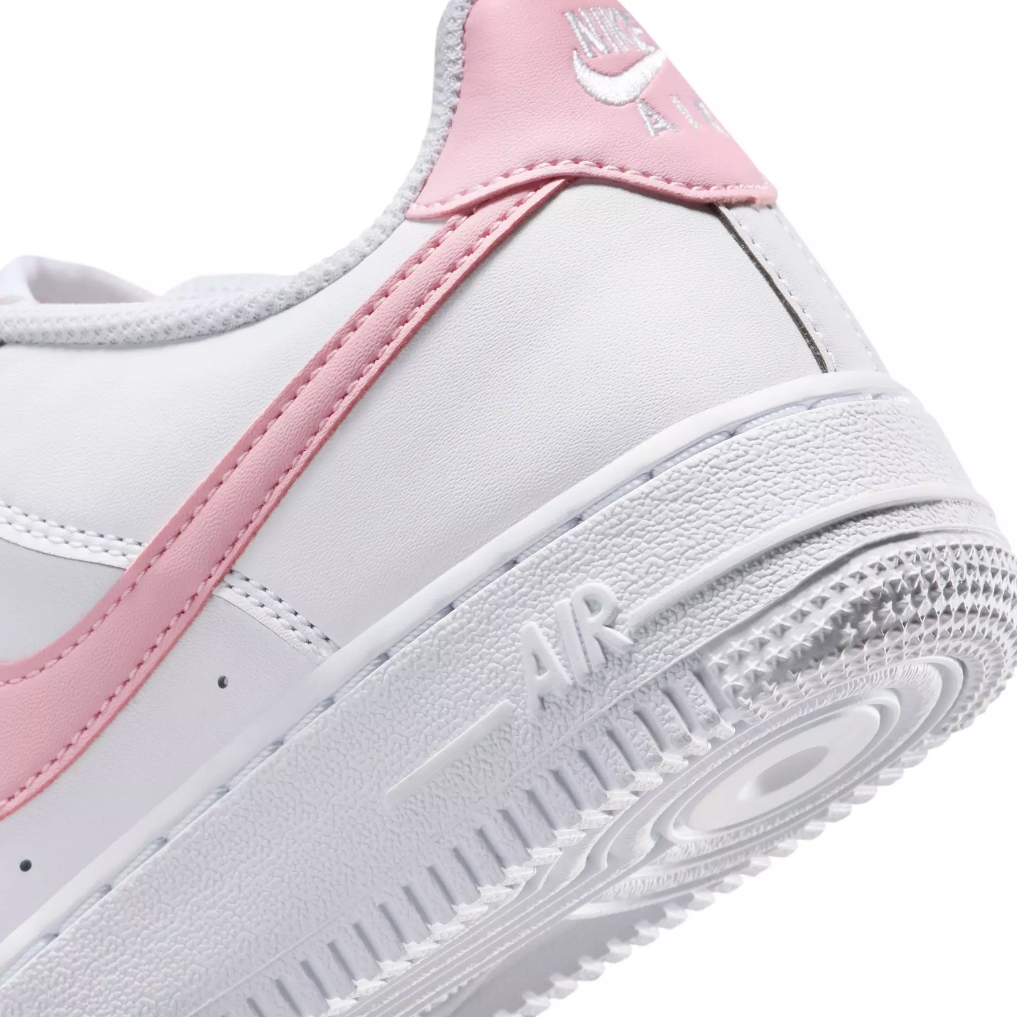 Nike Air Force 1 "White/Soft Med Pink" Grade School Girls' Shoe - WHITE/PINK
