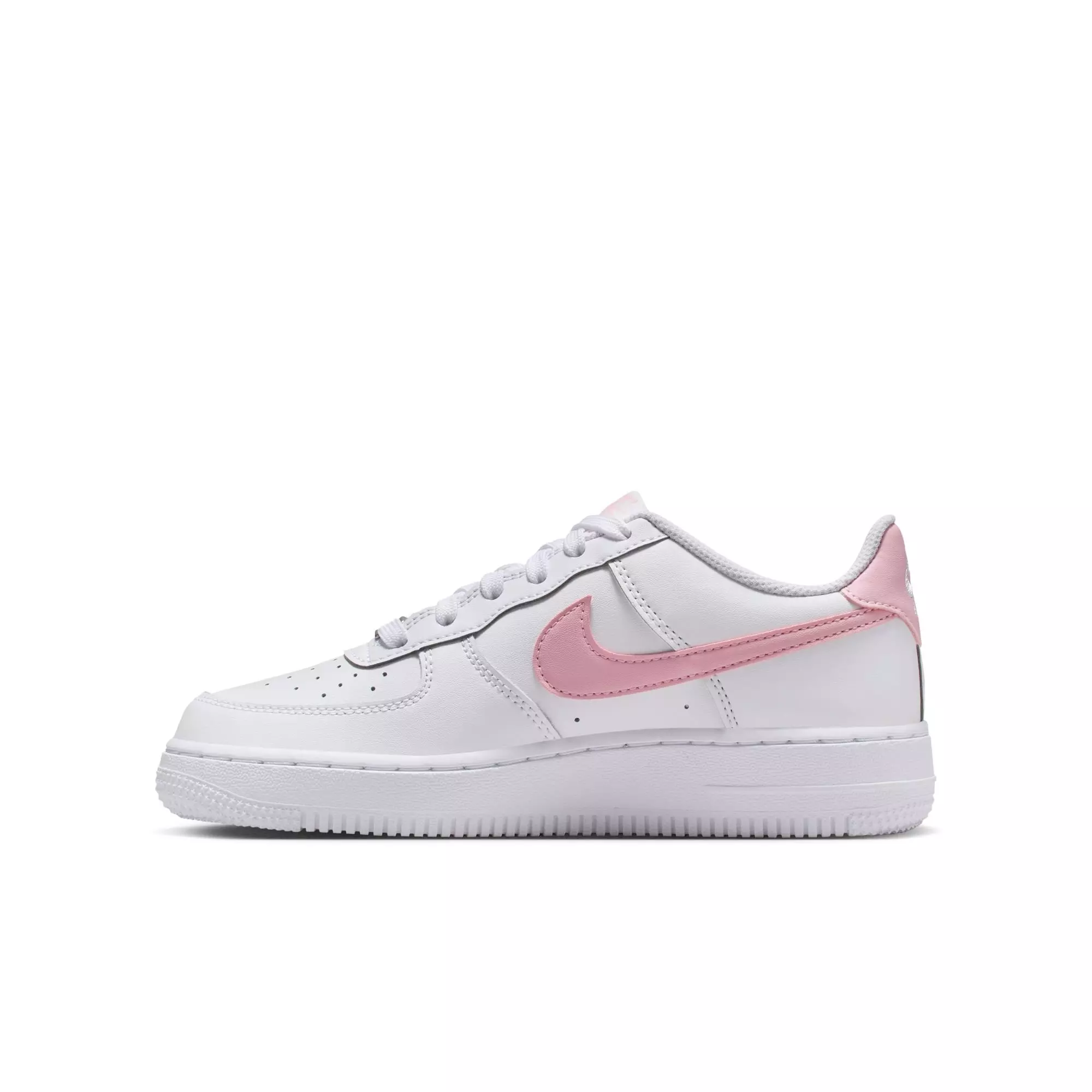 Nike Air Force 1 "White/Soft Med Pink" Grade School Girls' Shoe - WHITE/PINK